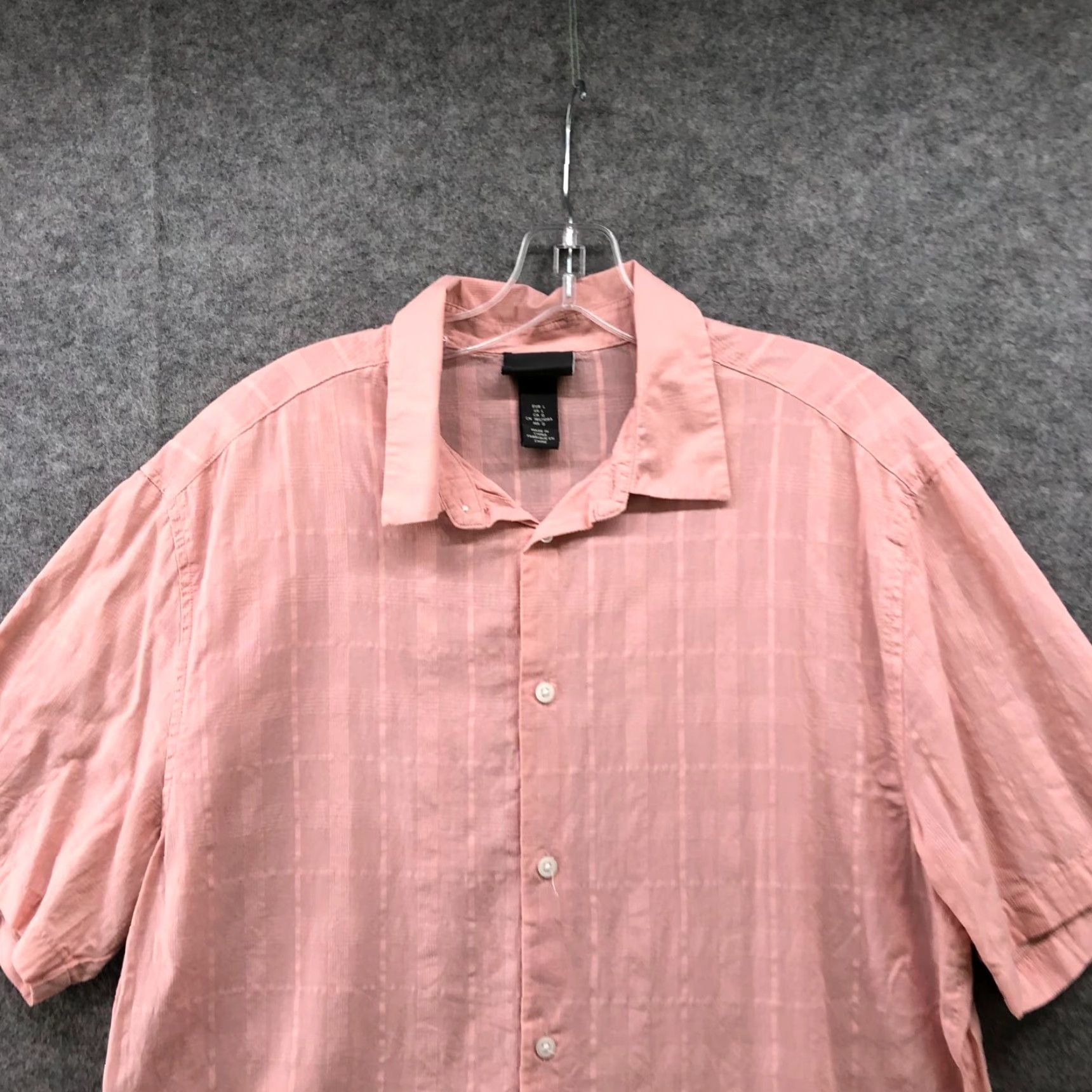 H&M H&M Button-Up Shirt Mens L Pink Cotton Short Sleeve Lightweight Size US L / EU 52-54 / 3 - 3 Thumbnail