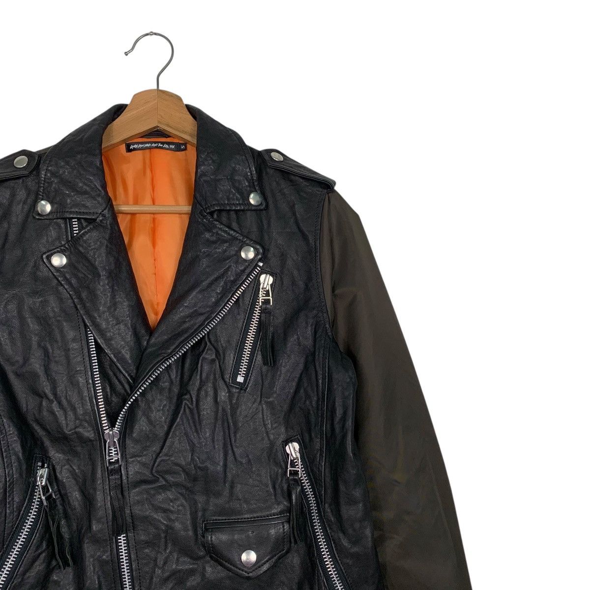 Japanese Brand Realized Works Double Colar Motorcycle Leather Jacket Size US S / EU 44-46 / 1 - 5 Thumbnail