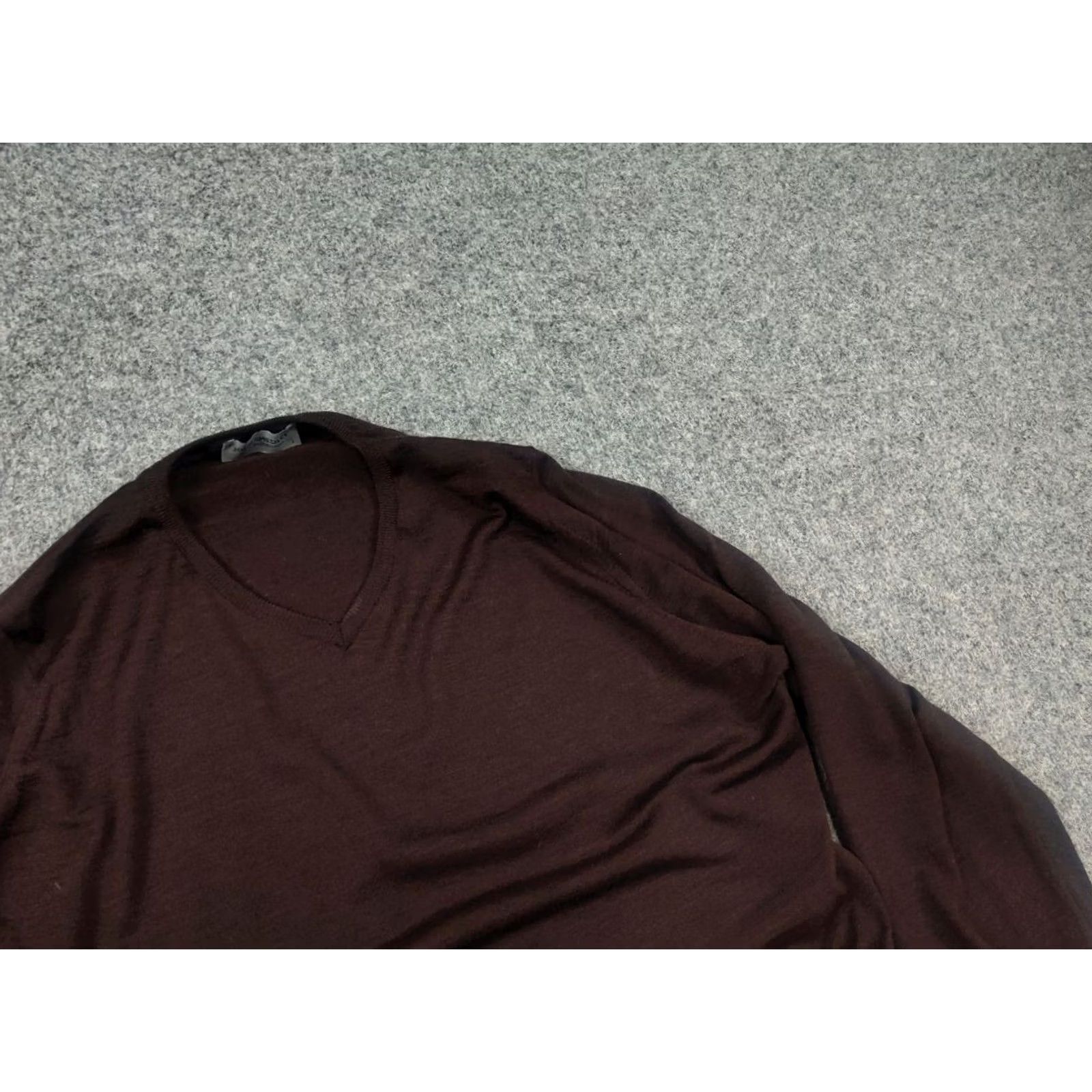John Smedley John Smedley England Design Wool Sweater Shirt Pullover Long Sleeve V-Neck Brown Mens L Capstone Casual Winter - Size US L / EU 52-54 / 3 - 7 Thumbnail
