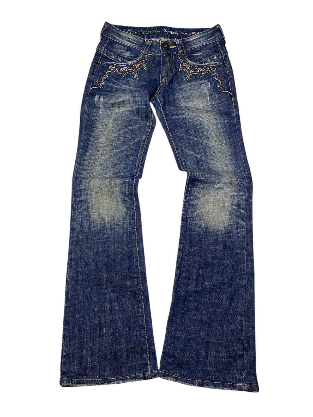Hysteric Glamour 2000's Cody Blue Tribal Flared Jeans Size US 26 / EU 42 - 1 Thumbnail