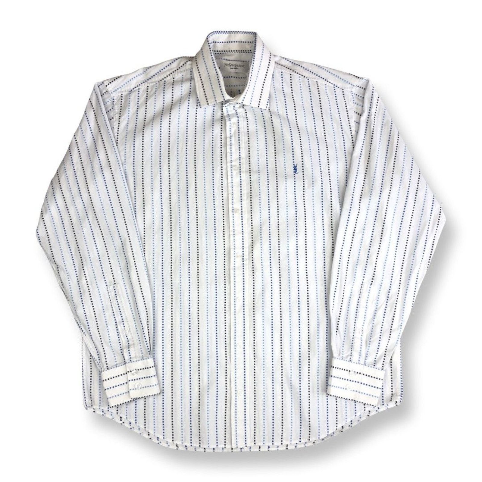 Yves Saint Laurent YSL Logo White Shirt Yves Saint Laurent Vintage Size US XL / EU 56 / 4 - 1 Thumbnail
