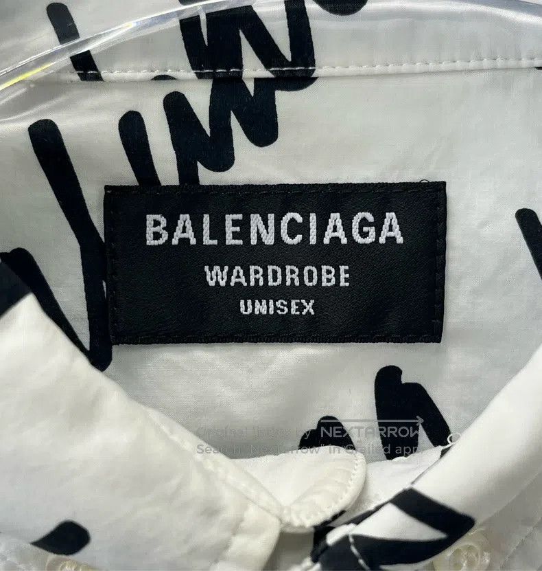 Balenciaga Balenciaga size 37 White Graffiti Printed Letter Logo Shir Size US M / EU 48-50 / 2 - 3 Thumbnail