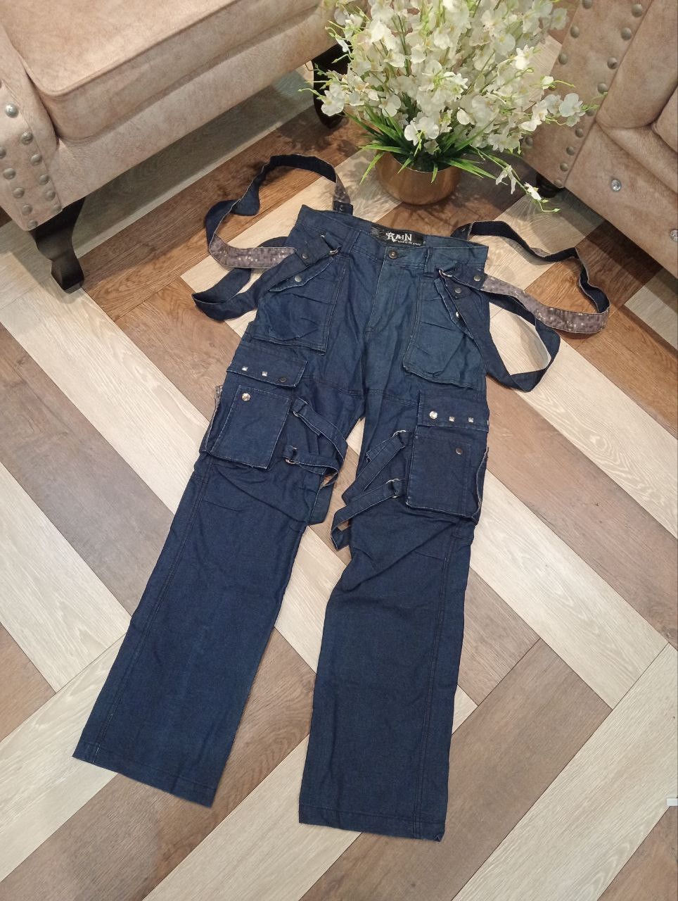 Seditionaries JAPANESE RAIN KING OF THE STREET BONDAGE PANTS - BLUE Size US 29 - 2 Thumbnail