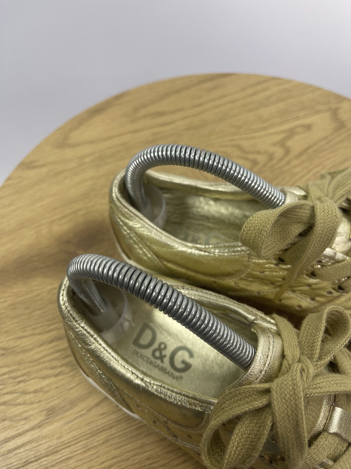 Dolce & Gabbana Dolce Gabbana Shoes Size 37.5 Leather Gold Sneakers US 5.5 Size US 7.5 / IT 37.5 - 5 Thumbnail