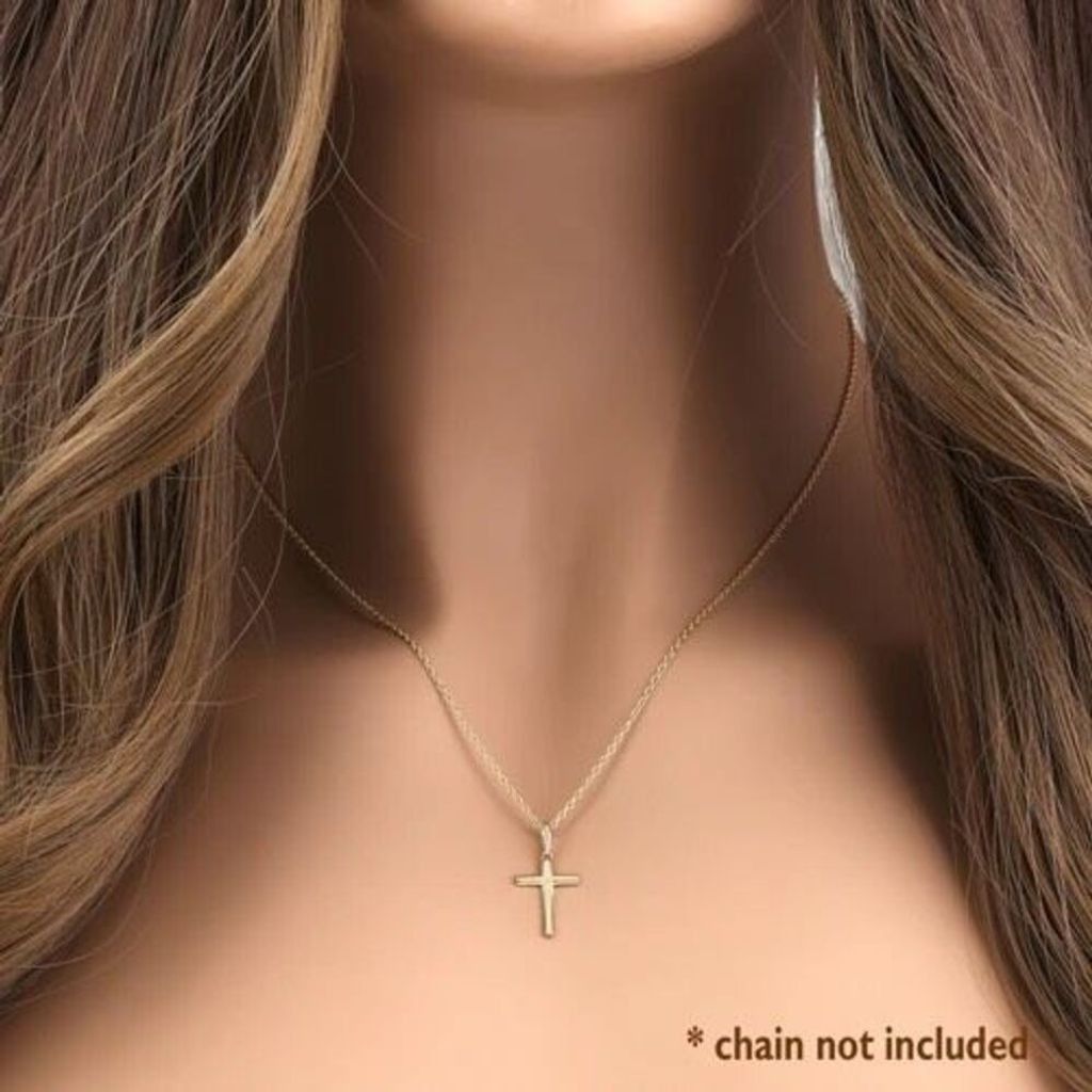 Other Solid 14K Yellow Gold Plain Cross Pendant For Necklace New Size ONE SIZE - 4 Thumbnail