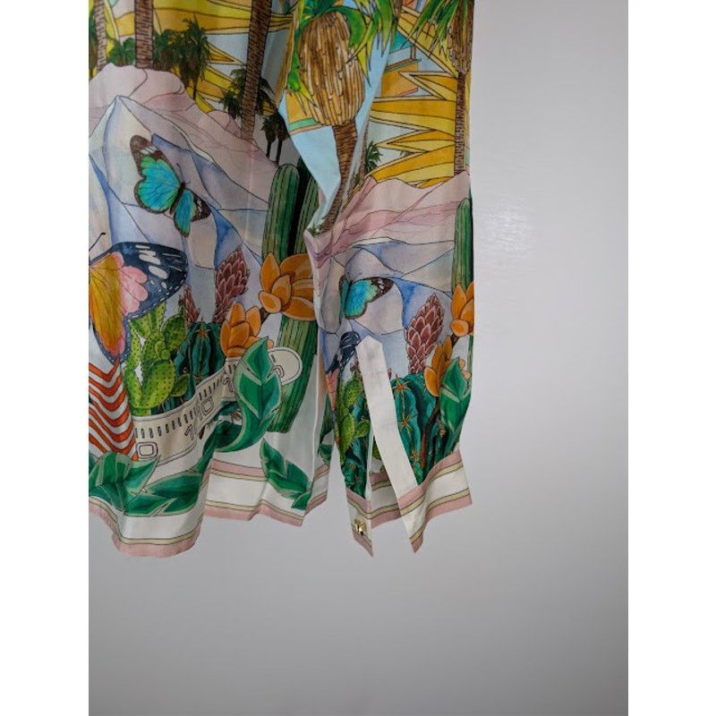 Casablanca o1rshd1 Silk Long Sleeve Cuban Collar Shirt in Psychedelic Size US XL / EU 56 / 4 - 14 Thumbnail