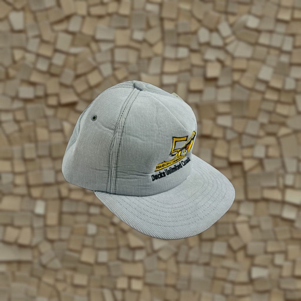 Vintage Ducks Unlimited Hat Gray Canada 50 Years of Conservation Snapback NWT Vintage Marquee Hat Mens Adjustible Snapback Size ONE SIZE - 1 Thumbnail