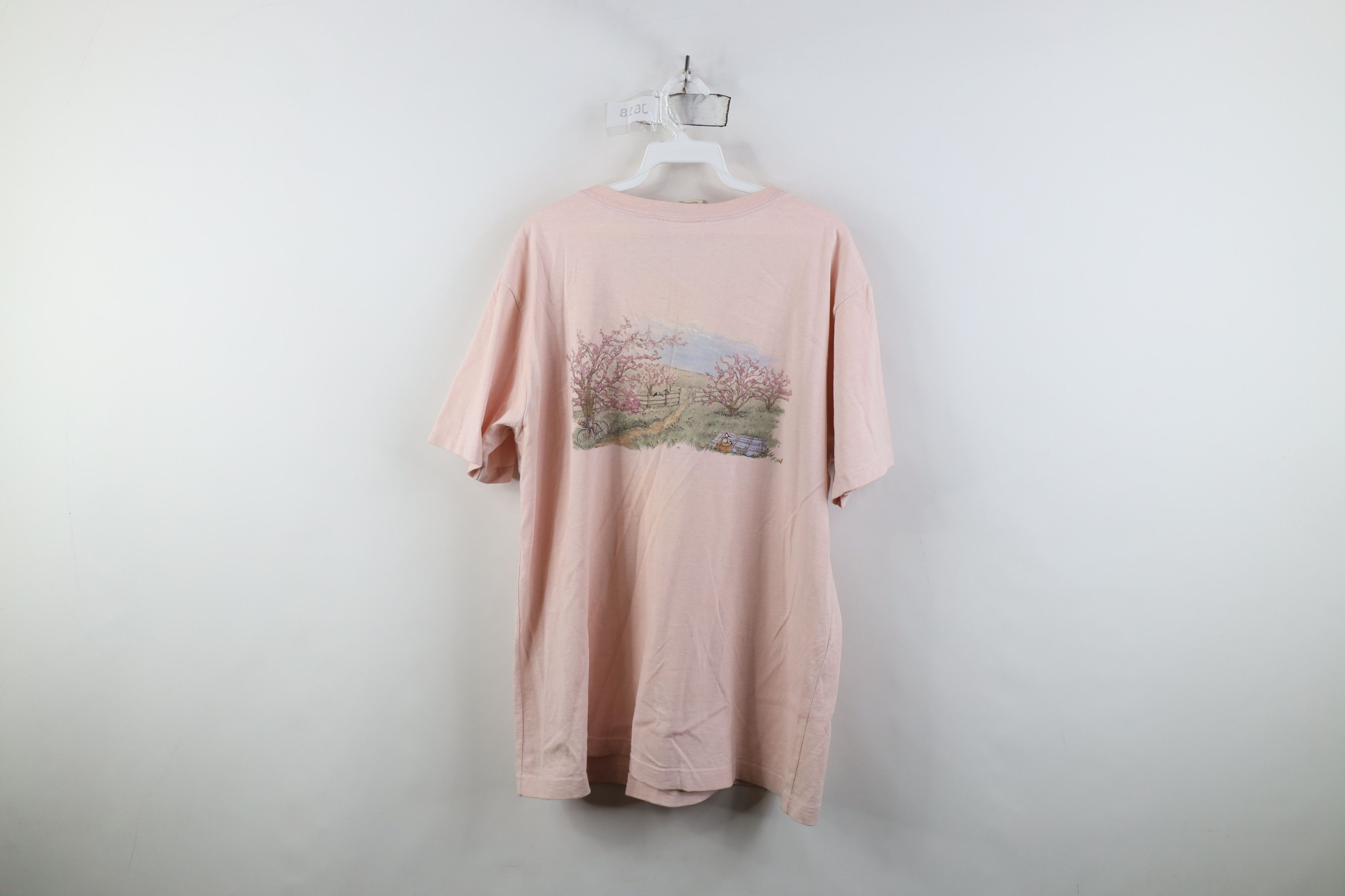 Vintage Vintage 90s Streetwear Country Farm Field T-Shirt Pink Size L / US 10 / IT 46 - 11 Thumbnail