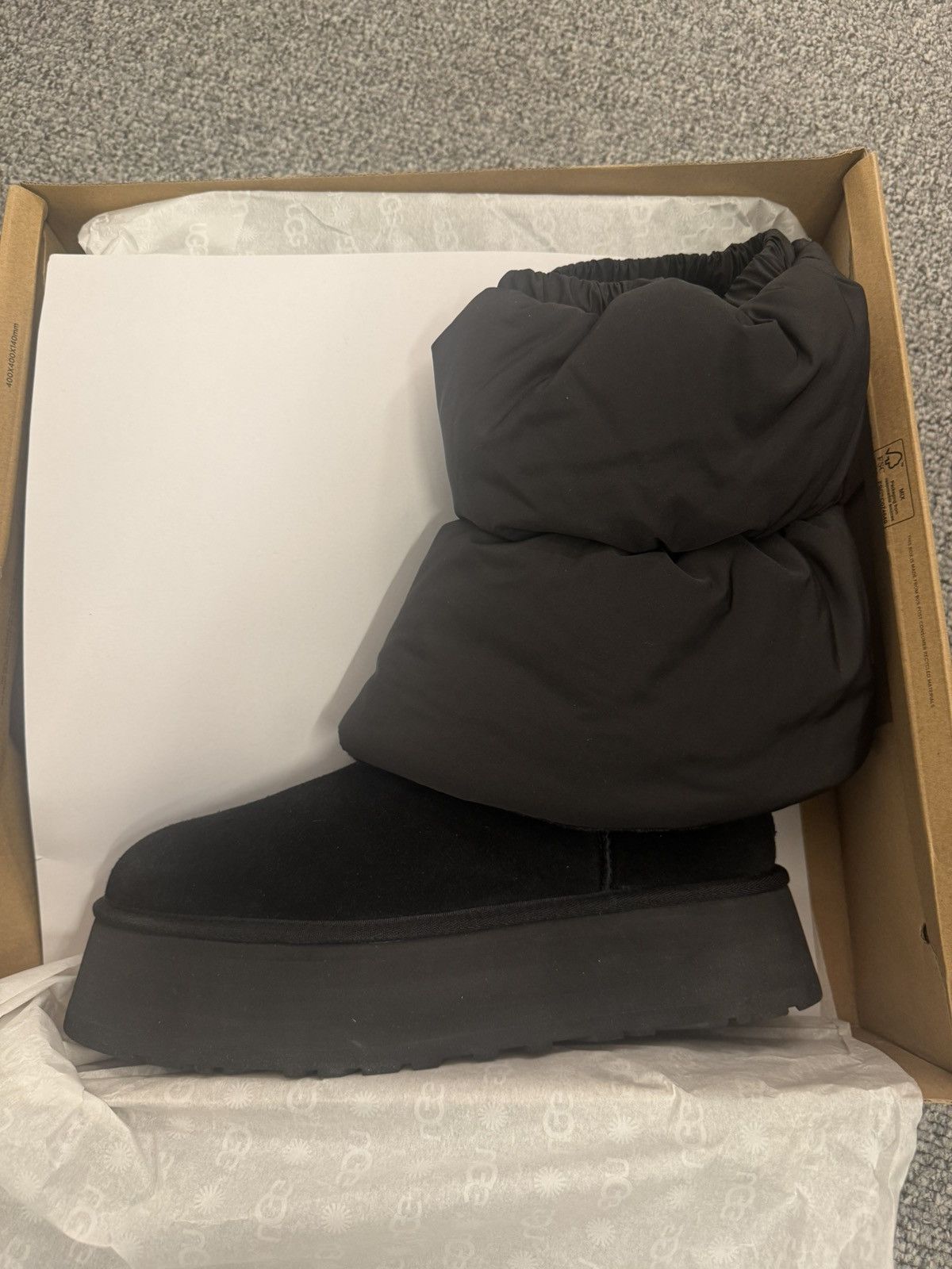 Ugg UGG Classic Mini Dipper Puffer Boot Black (Women's) Size US 12 / IT 42 - 3 Thumbnail