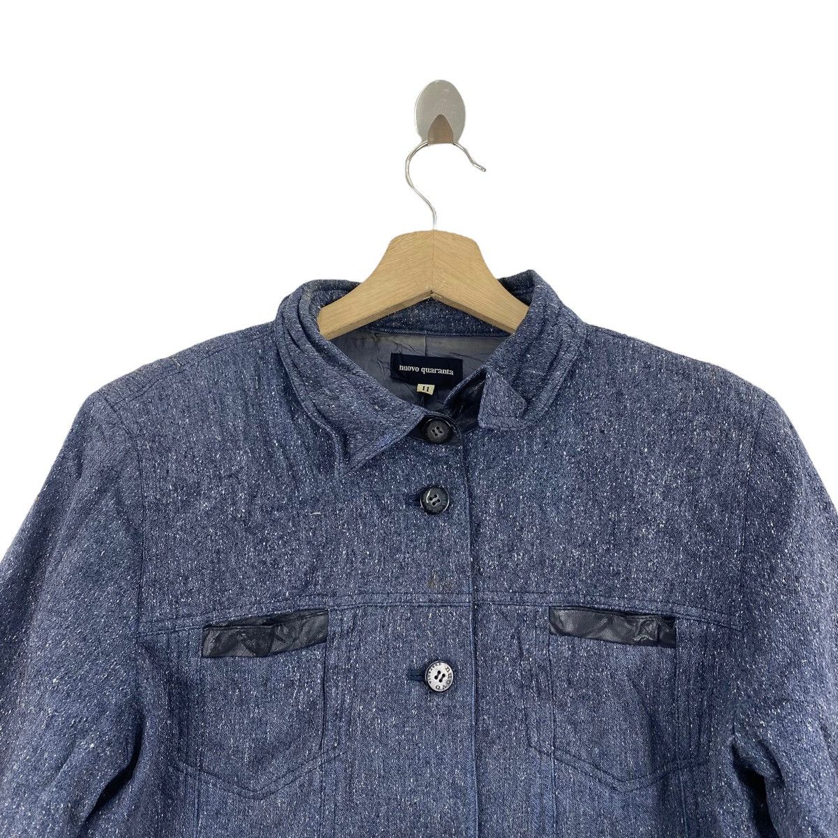 Other NUOVO QUARANTA Italian Designer Button Up Navy Wool Coat Size M / US 6-8 / IT 42-44 - 2 Thumbnail