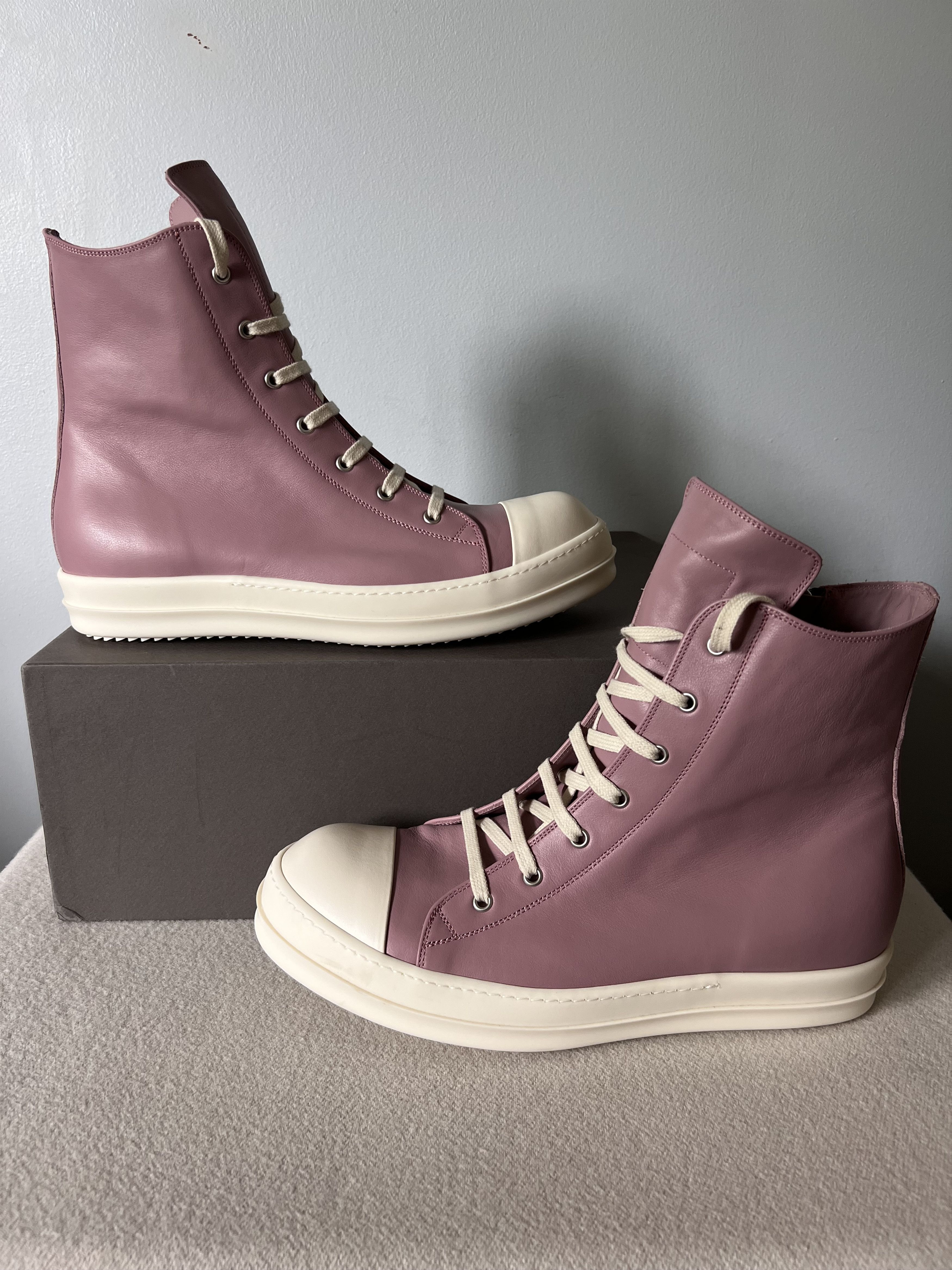 Rick Owens Rick Owens Ramones in Dusty Pink Leather Size US 13 / EU 46 - 2 Thumbnail