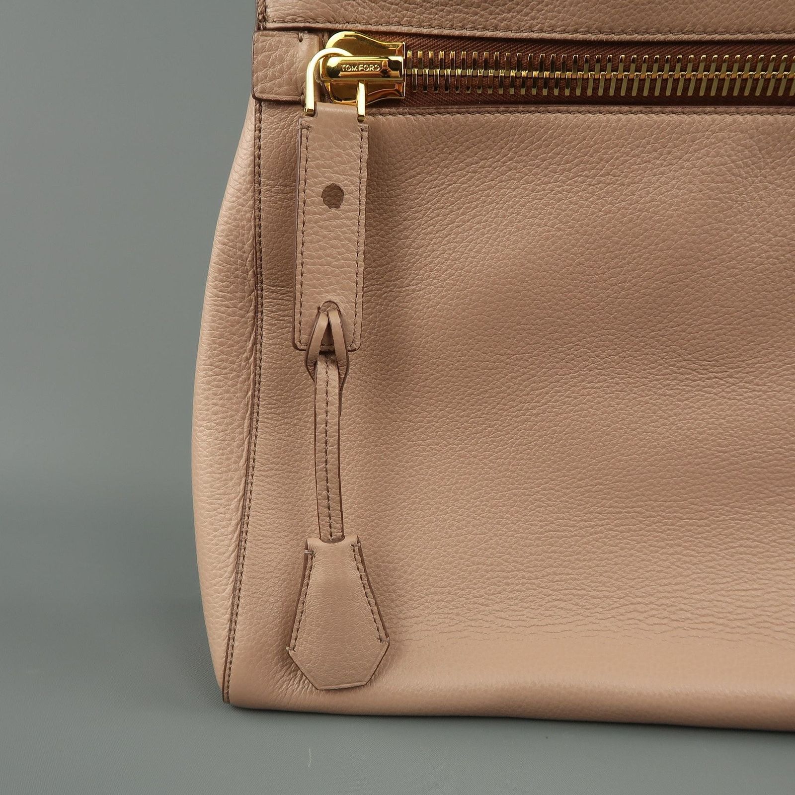 Tom Ford Nude Textured Leather Gold Padlock ALIX Clutch Handbag Size ONE SIZE - 3 Thumbnail