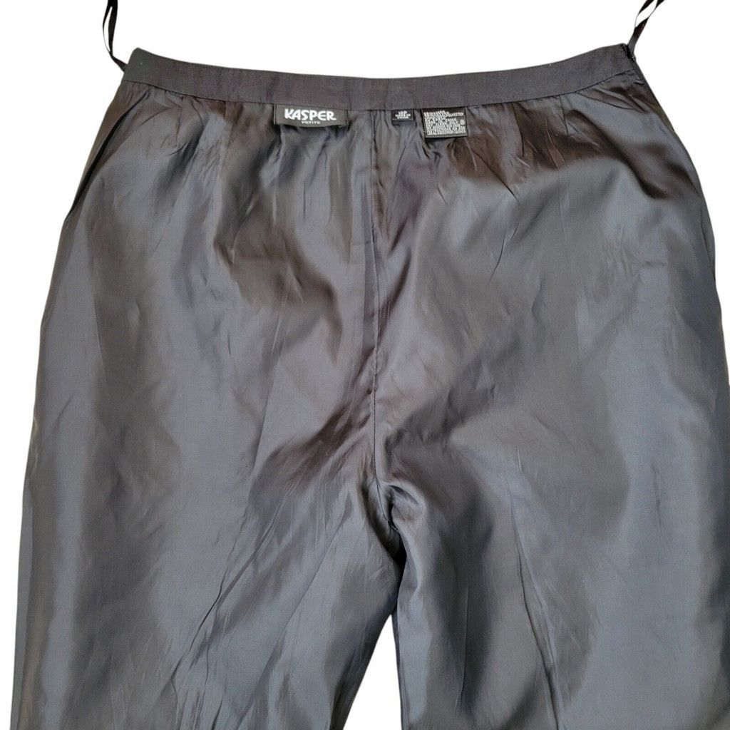 Kasper Kasper Linen Cotton Dress Pants Black Women’s 12P Excellent Size 34" / US 12 / IT 48 - 9 Thumbnail