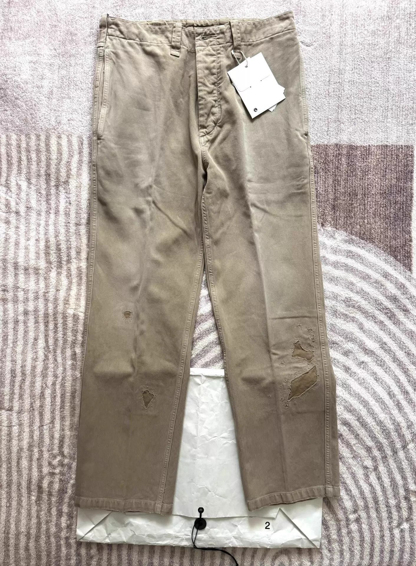 Visvim Beige Distressed Casual Pants Size 32 Size US 32 / EU 48 - 1 Thumbnail