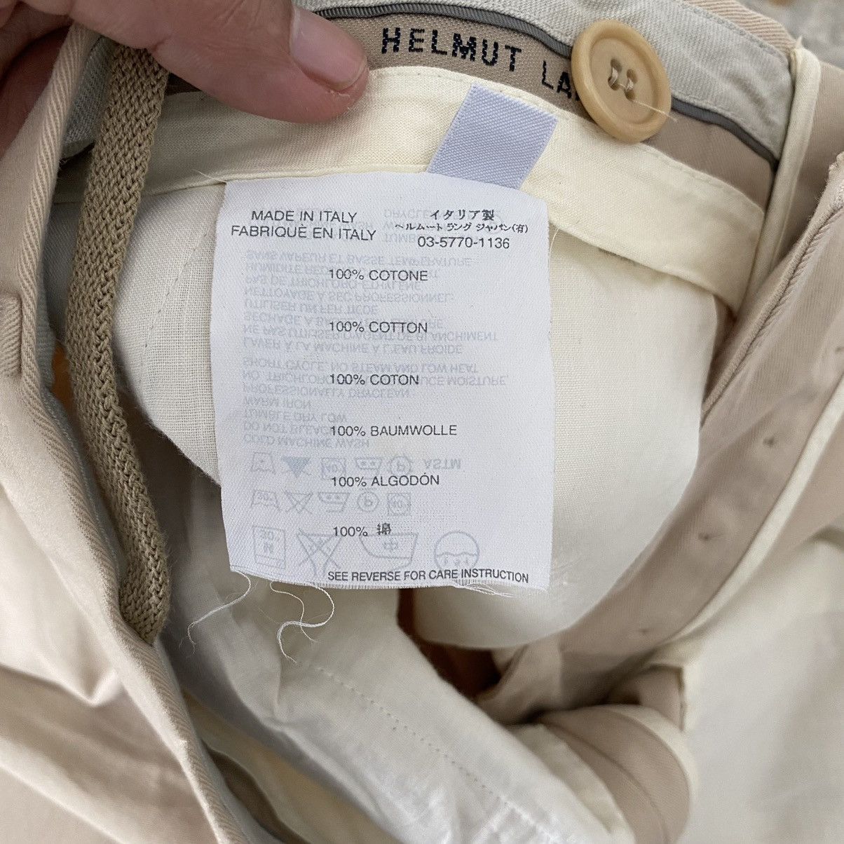 Helmut Lang Fall 2000’s Archive Helmut Lang Beige Tux Trouser Pants RTW Size US 34 / EU 50 - 21 Thumbnail