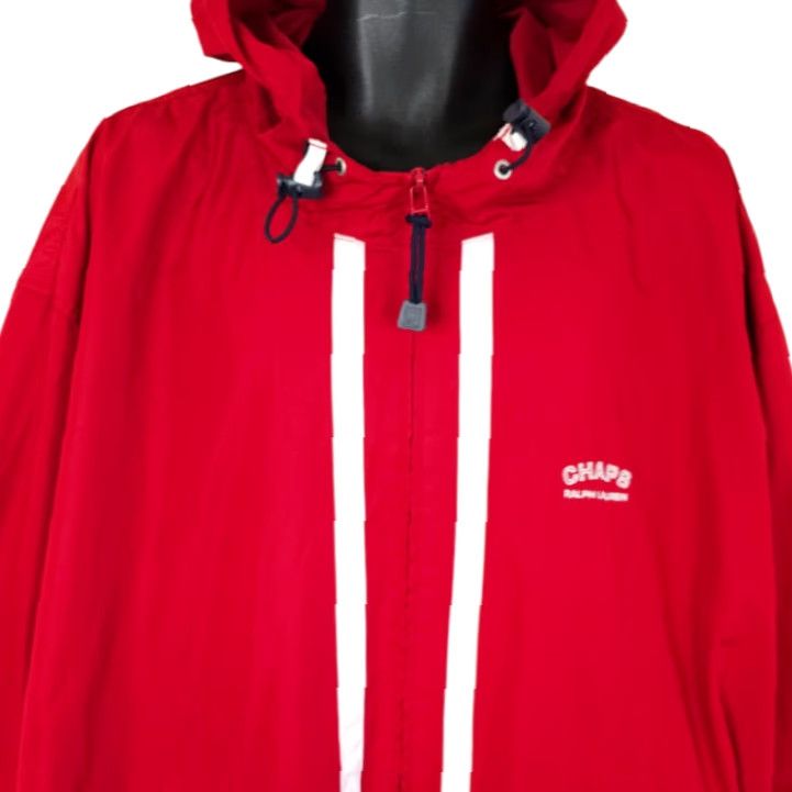 Chaps VINTAGE Chaps Ralph Lauren Jacket Mens 2XL Windbreaker Hooded Red 90s Streetwear Size US XXL / EU 58 / 5 - 2 Thumbnail