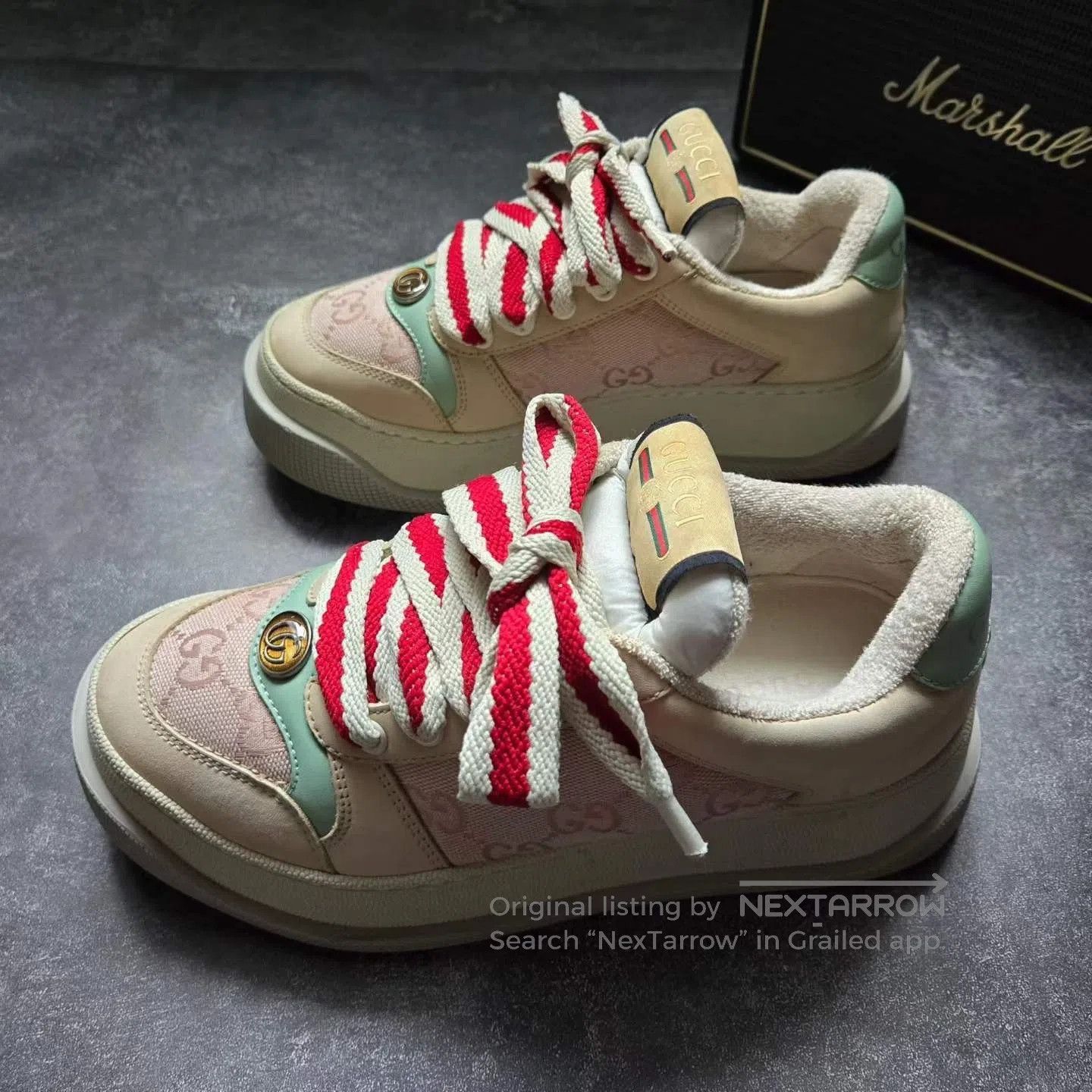 Gucci Gucci Pink Distressed Sneakers. Size US 4.5 / IT 34.5 - 1 Thumbnail