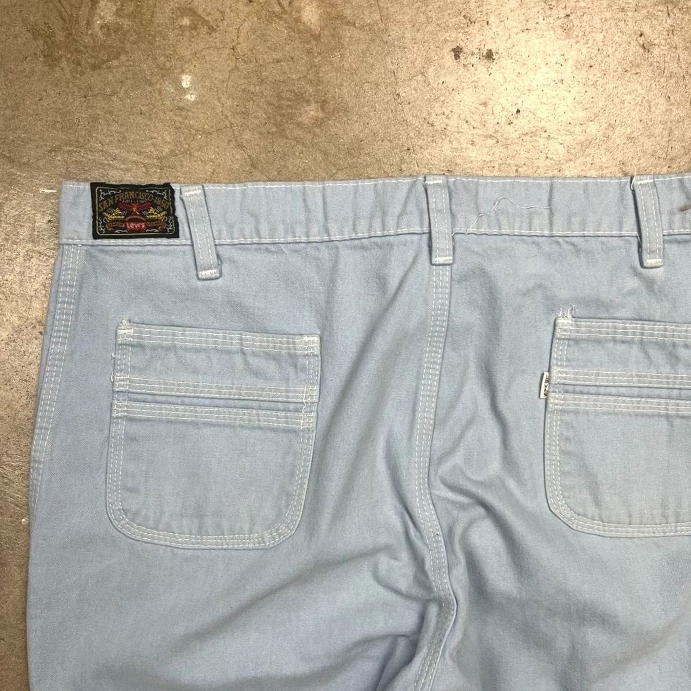 Levi's VINTAGE Levi's San Francisco Blue Denim Pants Airplane Label Mens 36x30 flare Size US 36 / EU 52 - 4 Thumbnail