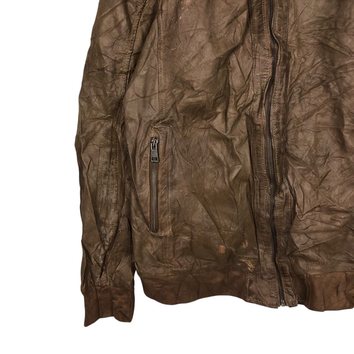 Japanese Brand 📌Vintage Genuine Leather Biker Jacket Angelo Litrico Size US XXL / EU 58 / 5 - 5 Thumbnail