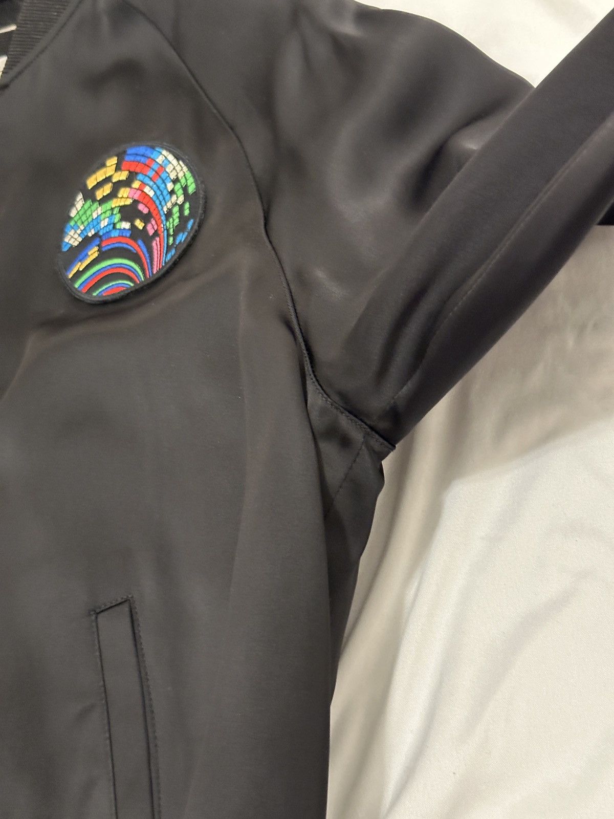 Saint Laurent Paris “SWEET DREAMS” Satin Bomber Jacket - Sz 48 Size US M / EU 48-50 / 2 - 20 Thumbnail