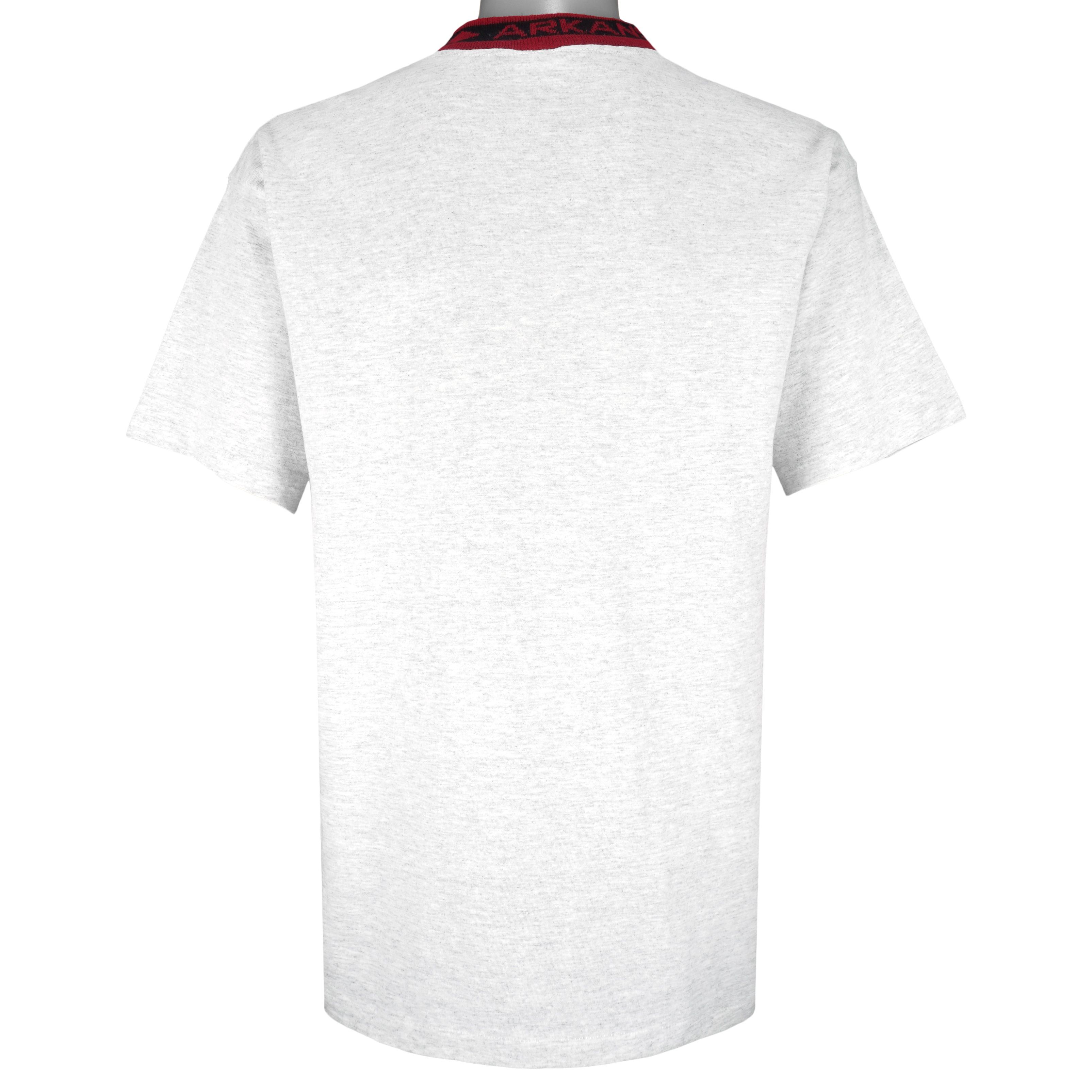 NCAA (Red Oak) - Arkansas Razorbacks Single Stitch T-Shirt 1990s Size US L / EU 52-54 / 3 - 2 Thumbnail