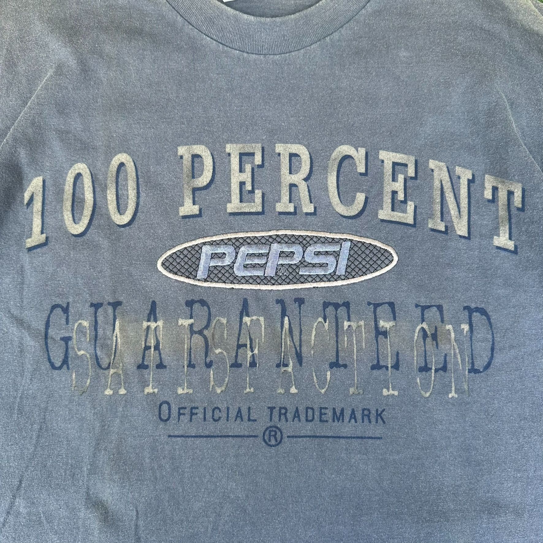 Pepsi Vintage 90s Pepsi Embroidered T-Shirt Single Stitch Sun Fade Size US XL / EU 56 / 4 - 2 Thumbnail