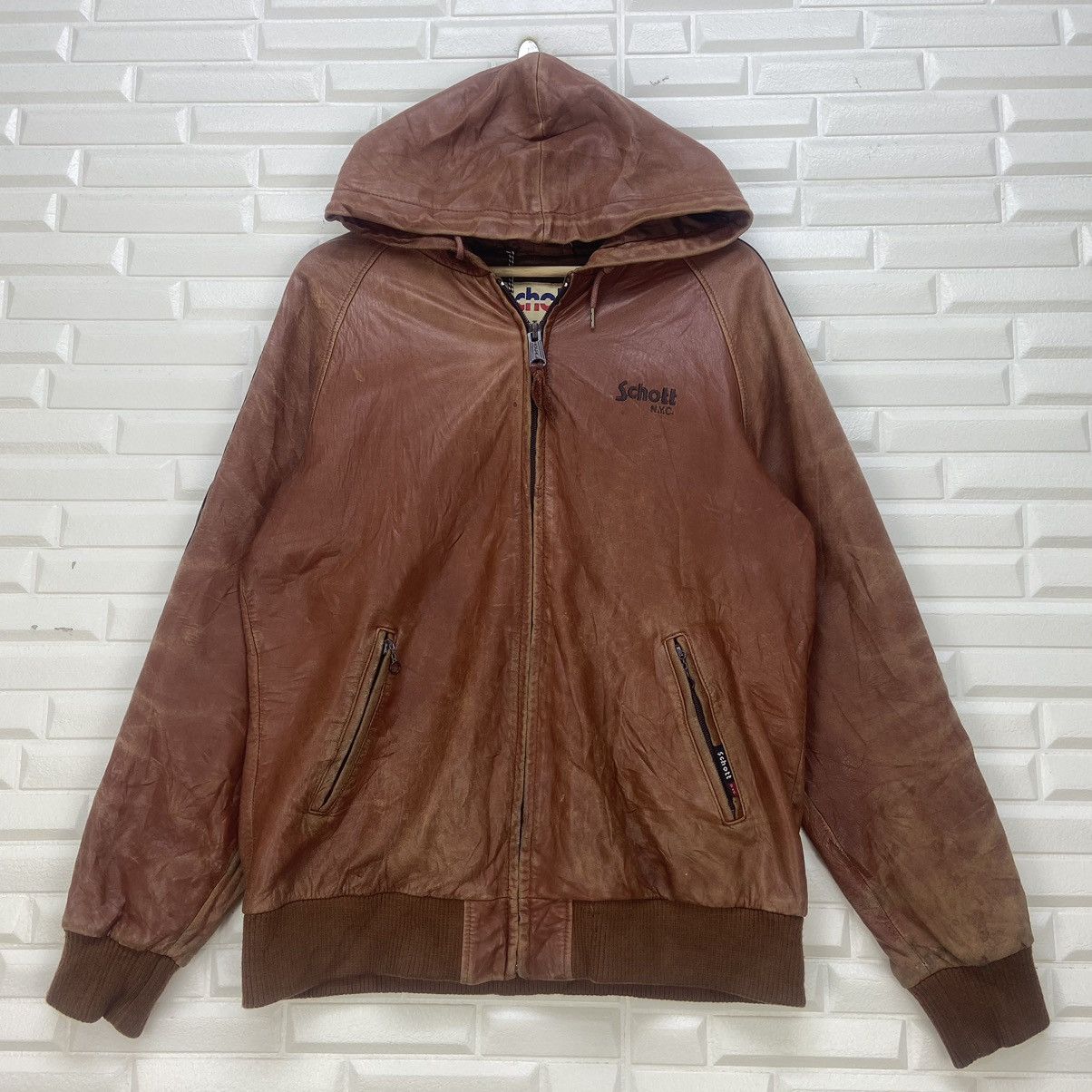 Schott Schott N.Y.C Sportswear Sheep Skin Genuine Leather Jacket Size US S / EU 44-46 / 1 - 3 Thumbnail