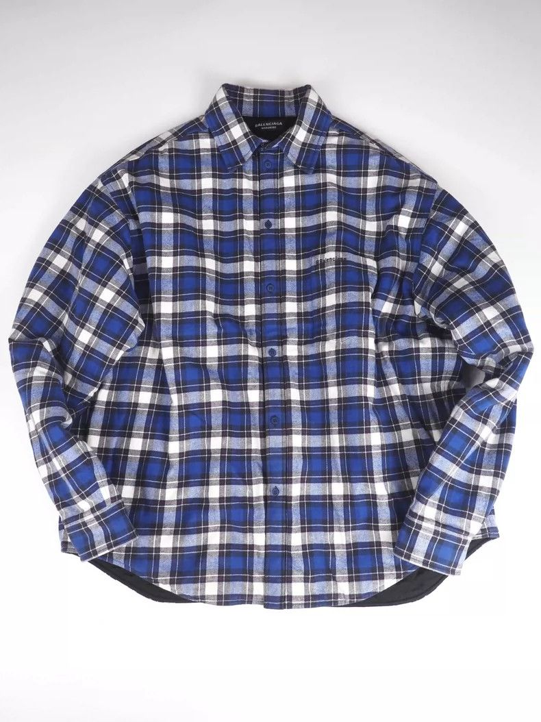 Balenciaga Balenciaga size 38 Blue Plaid Cotton Shirt Jacket Size US XS / EU 42 / 0 - 5 Thumbnail
