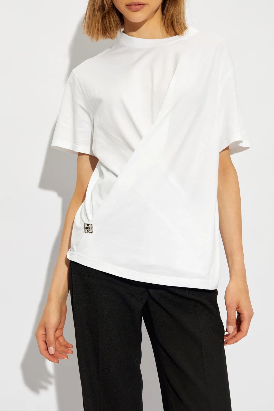 Givenchy o1srvl11e0725 Cross-Over Crewneck T-Shirt in White Size M / US 6-8 / IT 42-44 - 2 Thumbnail
