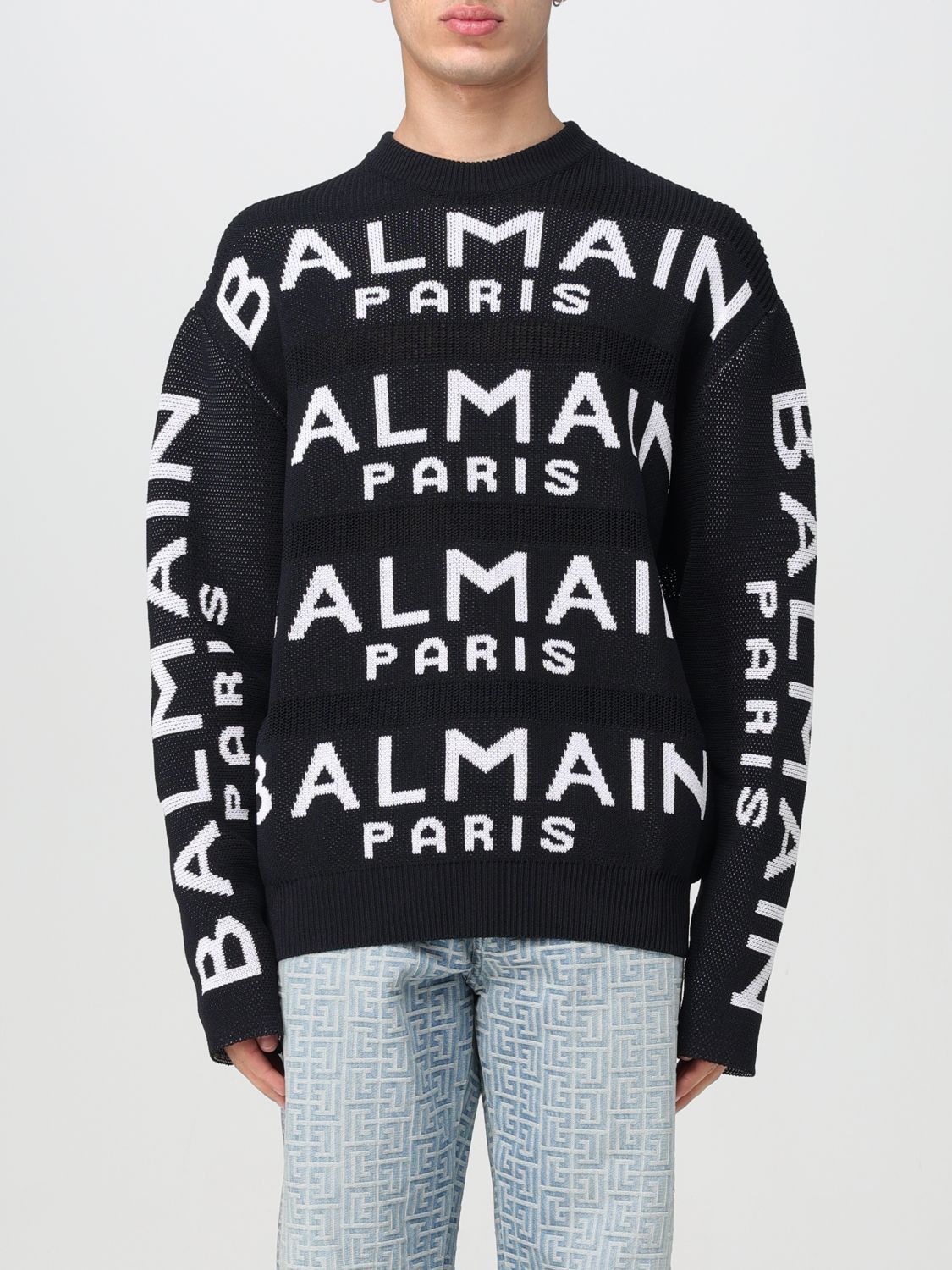 image of Balmain Sweater Men Black (Size Small)