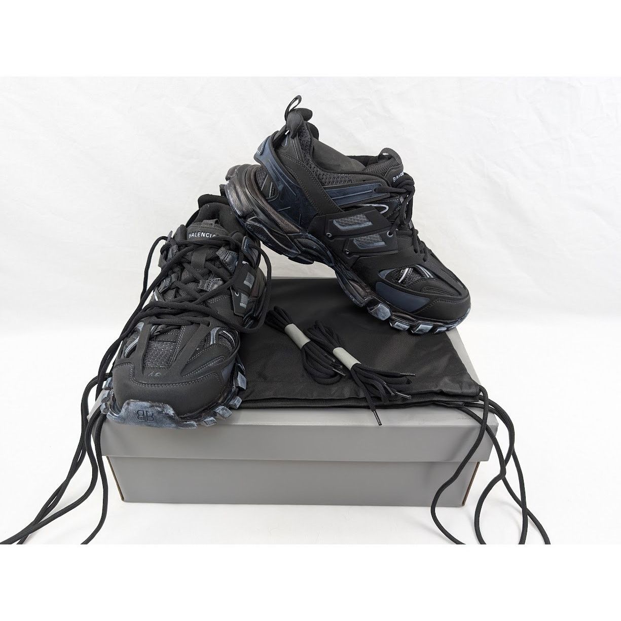 Balenciaga o1rshd1 Track Low-Top Sneakers in Faded Black Size US 13 / EU 46 - 16 Thumbnail