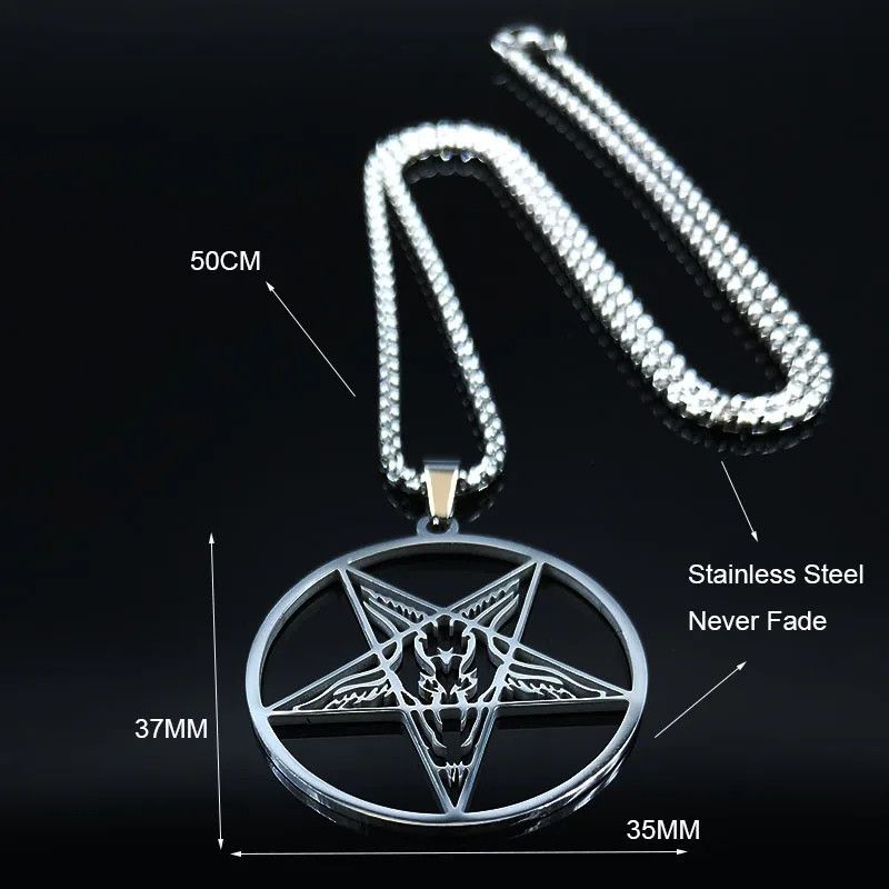 Jewelry Baphomet Pentagram Pendant Charms Necklace Emblem Talisman Size ONE SIZE - 4 Thumbnail