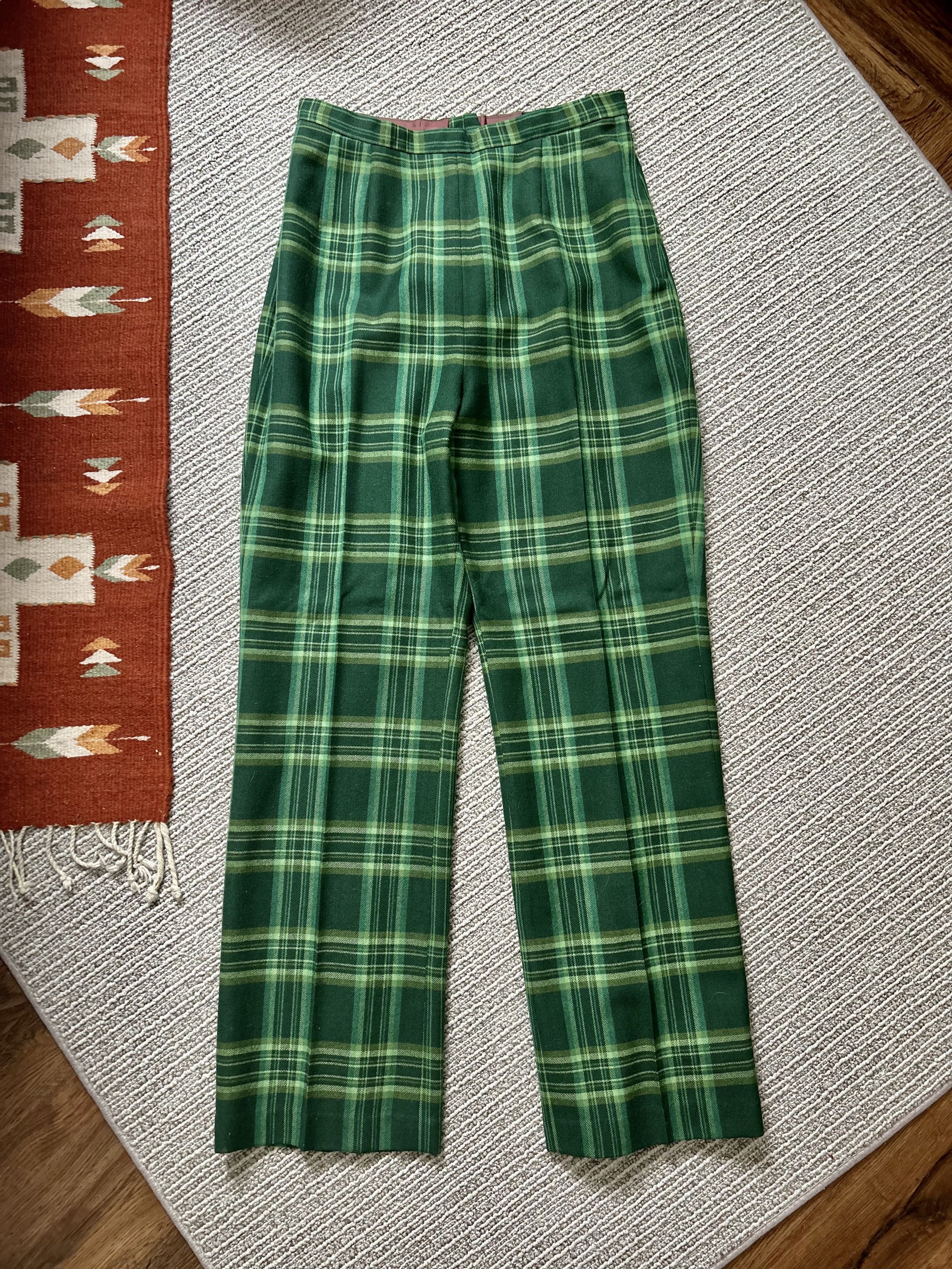 Highland VTG Wide Leg Trousers 100% Virgin Worsted Wool Size 27" / US 4 / IT 40 - 9 Thumbnail