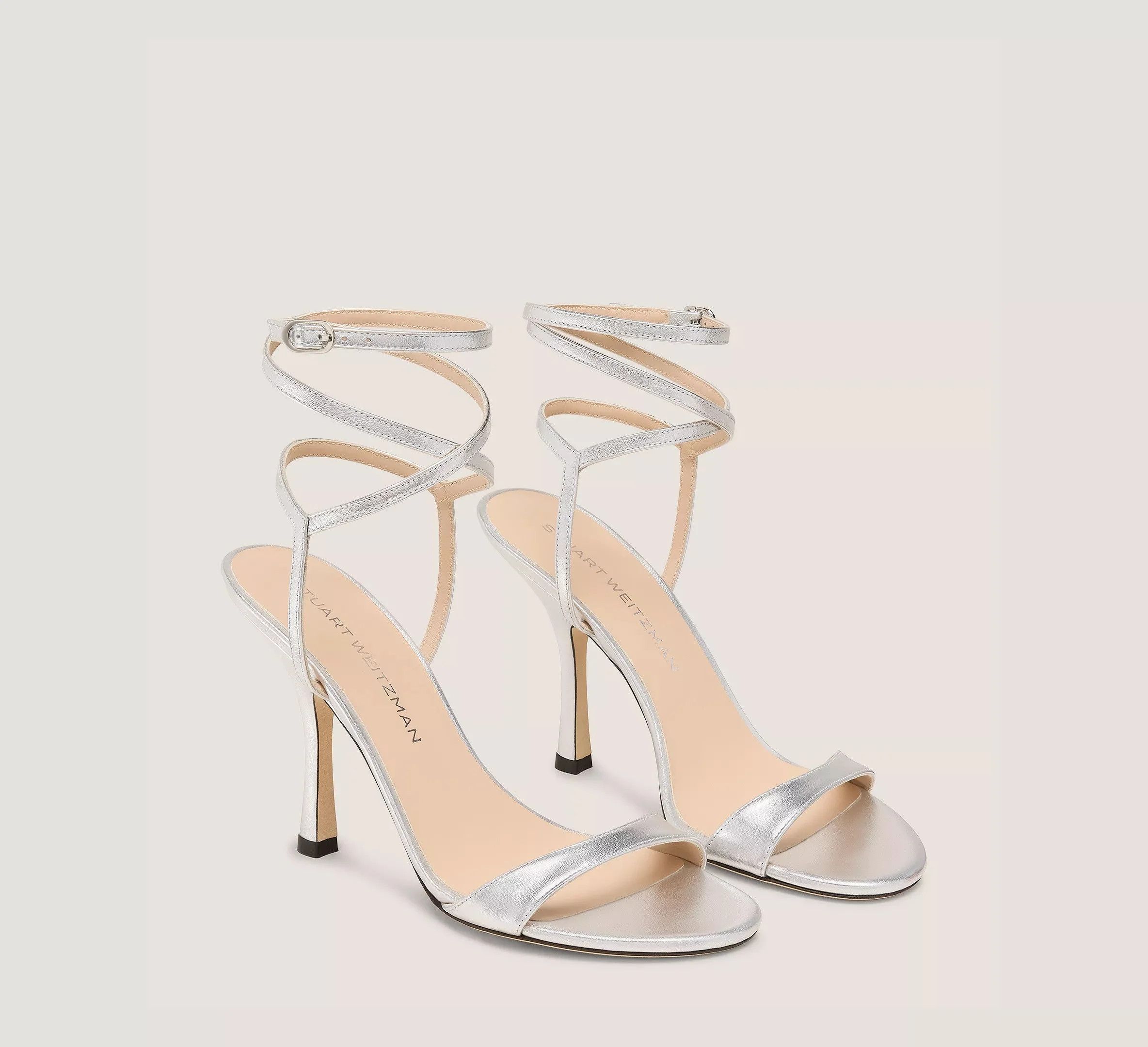 Stuart Weitzman os11x0126 Nudist Wrap Sandals in Silver Size US 11 / IT 41 - 2 Thumbnail