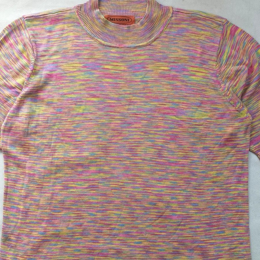 Missoni 80s missoni knit mock neck tshirt made in italy Size ONE SIZE - 2 Thumbnail