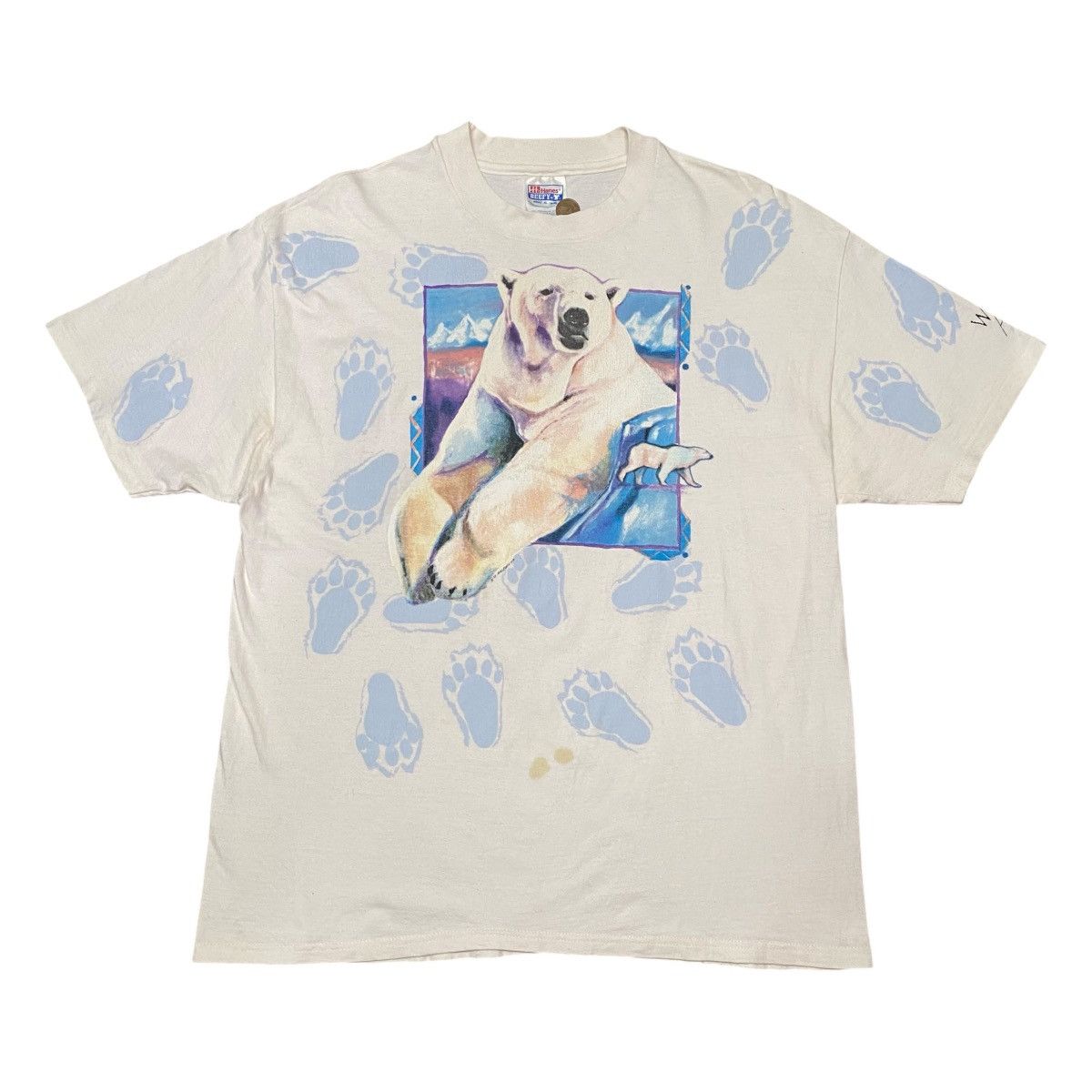 Habitat × Vintage Vintage 90’s Sea World Polar Bear Alloverprint T Shirt Size US XL / EU 56 / 4 - 1 Thumbnail
