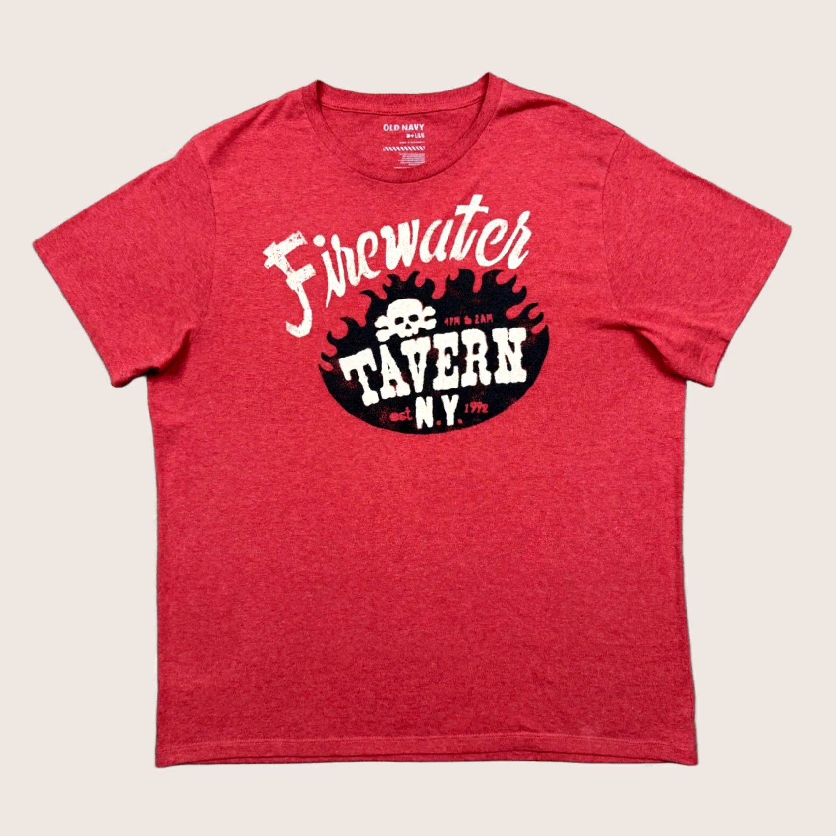 Old Navy Old Navy Shirt Mens L Red Short Sleeve Stretch Firewater Tavern NY Logo T-Shirt Size US L / EU 52-54 / 3 - 1 Thumbnail