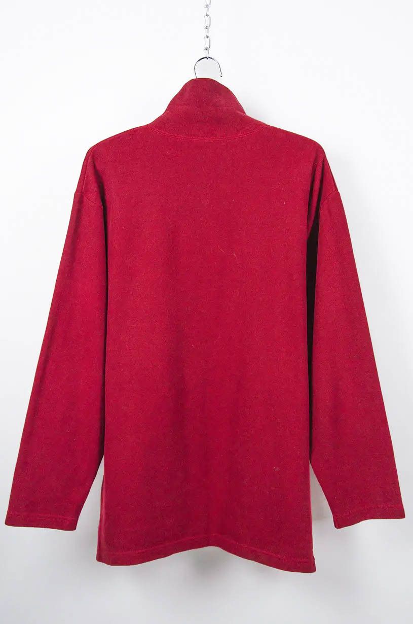 Yves Saint Laurent Yves Saint Laurent Red Fleece Half Button Pullover XL Size US XL / EU 56 / 4 - 2 Thumbnail