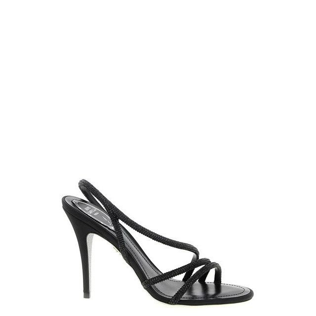 RENE CAOVILLA Erin Black 100mm Sandals New & Authentic (Wome