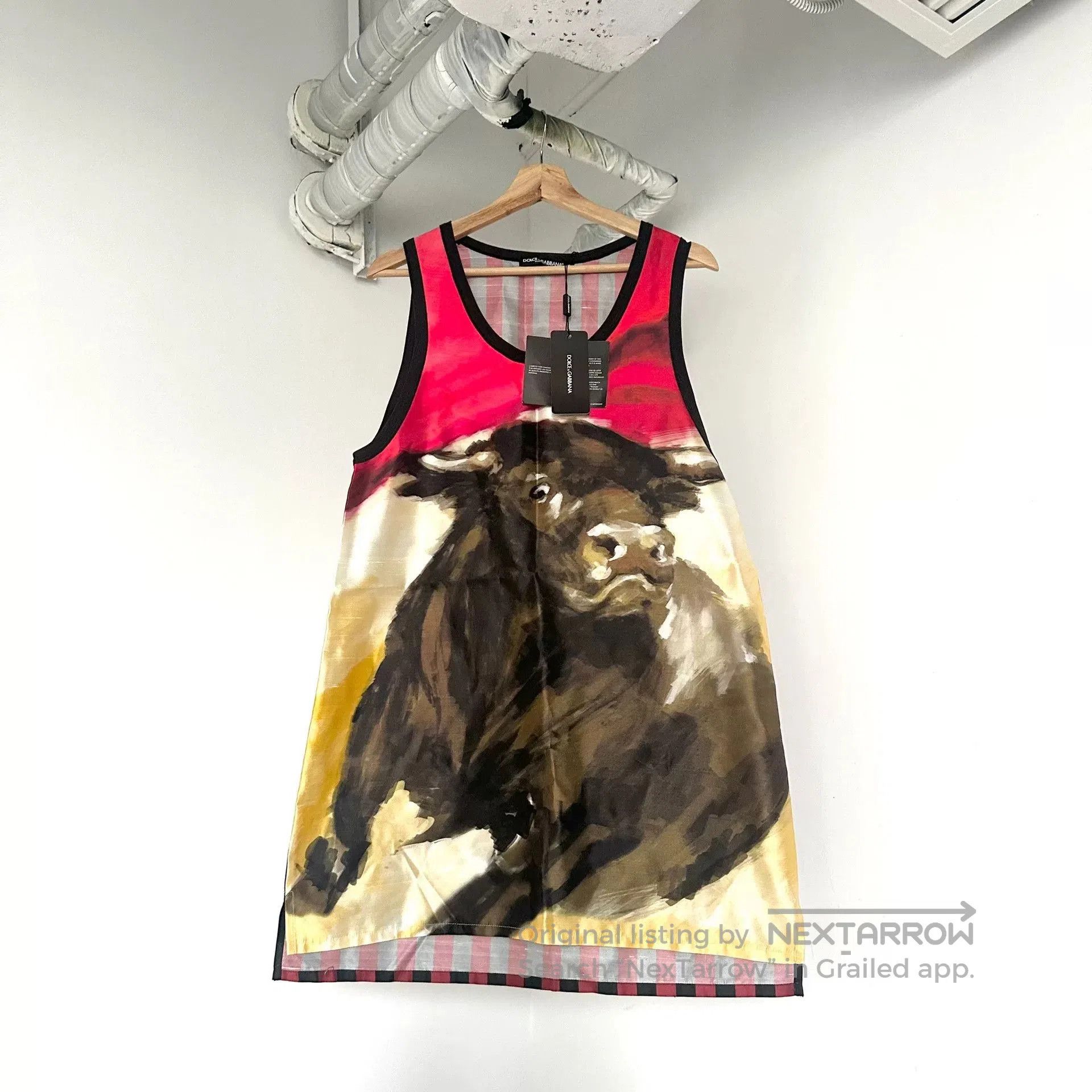 Dolce & Gabbana D&G Bull Oil Painting Print Tank Top. Size US S / EU 44-46 / 1 - 1 Thumbnail