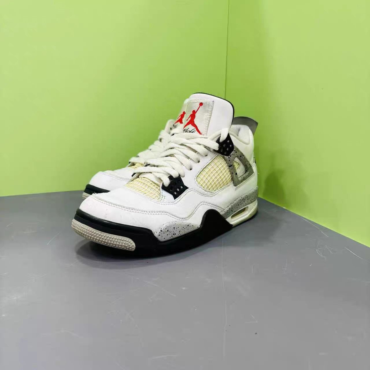 Jordan Brand Air Jordan 4 Retro White Cement Basketball Shoes K15 Size US 7.5 / EU 40-41 - 2 Thumbnail