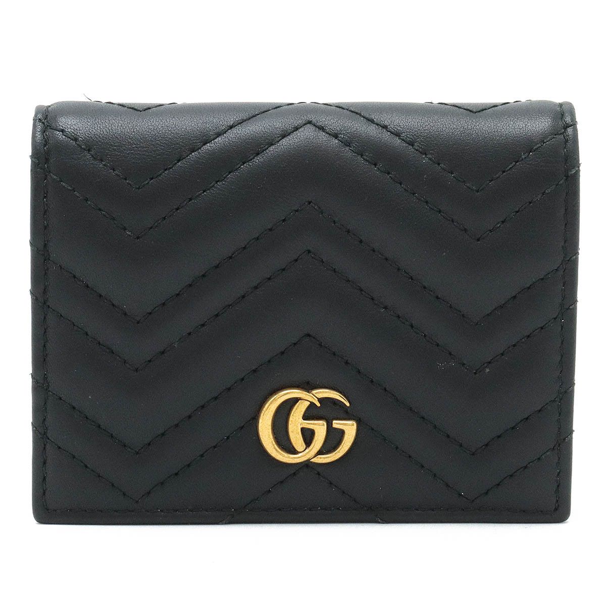 Gucci Gucci Gucci GG Marmont Quilted Leather Wallet Black Leather Short Wallet 466492 Size ONE SIZE - 1 Thumbnail