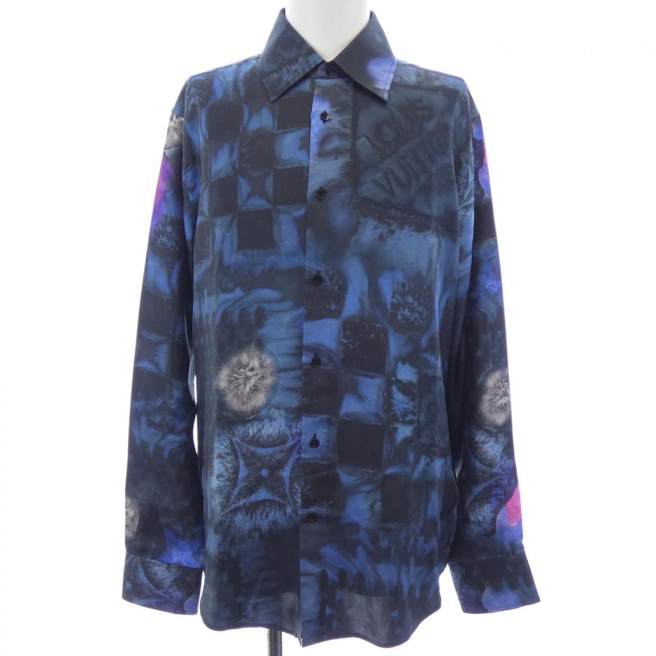 Louis Vuitton Louis Vuitton Louis Vuitton Salt Print Silk Shirt Textile Dress Shirt HLS17WDR1 DUTY FREE for USA Size ONE SIZE - 1 Thumbnail