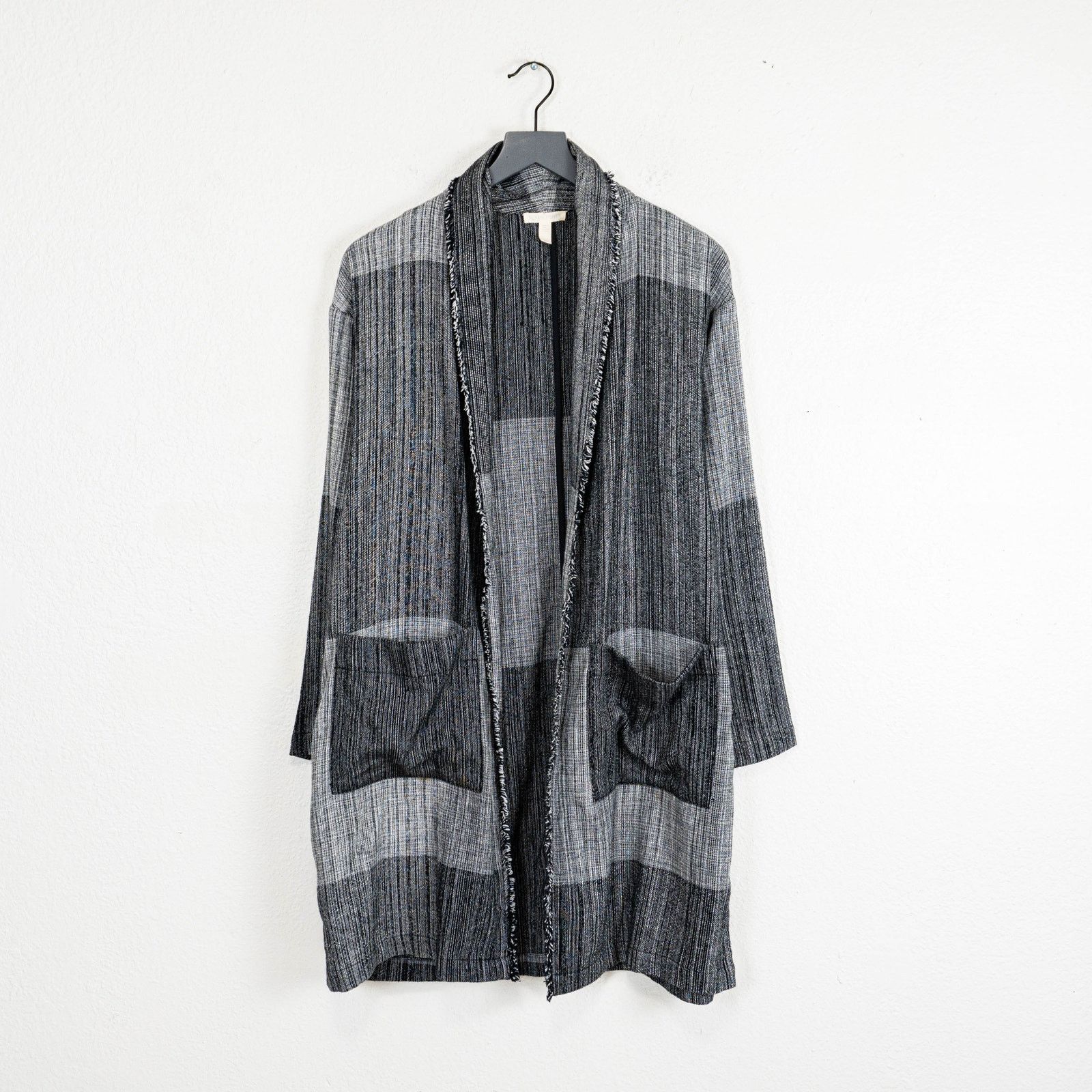 Eileen Fisher Eileen Fisher Organic Cotton Hazy Blocks Jacket Greys S/M Size M / US 6-8 / IT 42-44 - 2 Thumbnail
