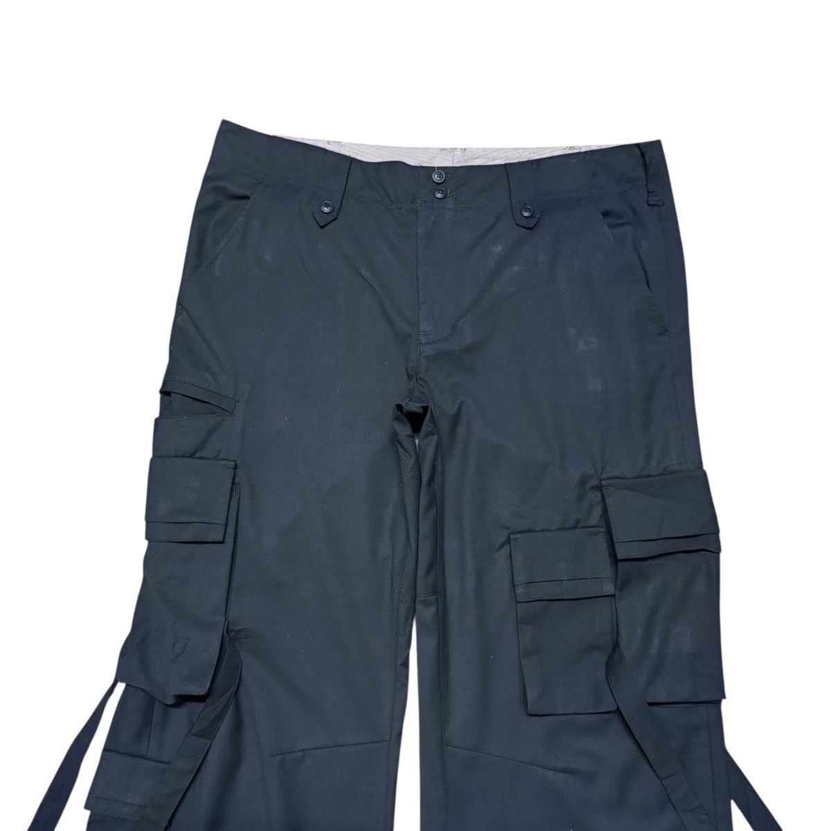 Tornado Mart Tornado Mart Rayon Black Utility Wide leg Cargo Pants Size US 34 / EU 50 - 4 Thumbnail