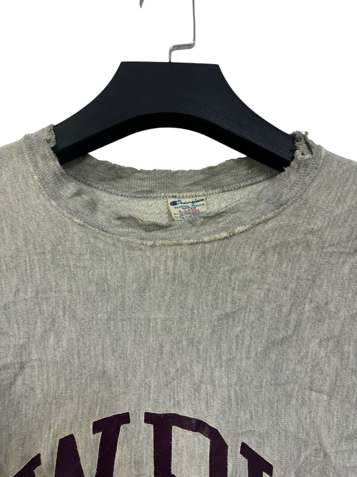 Champion 💥 VINTAGE 80s CHAMPION REVERSE WEAVE W.P.I THRASHED DAMAGE Size US XL / EU 56 / 4 - 7 Thumbnail