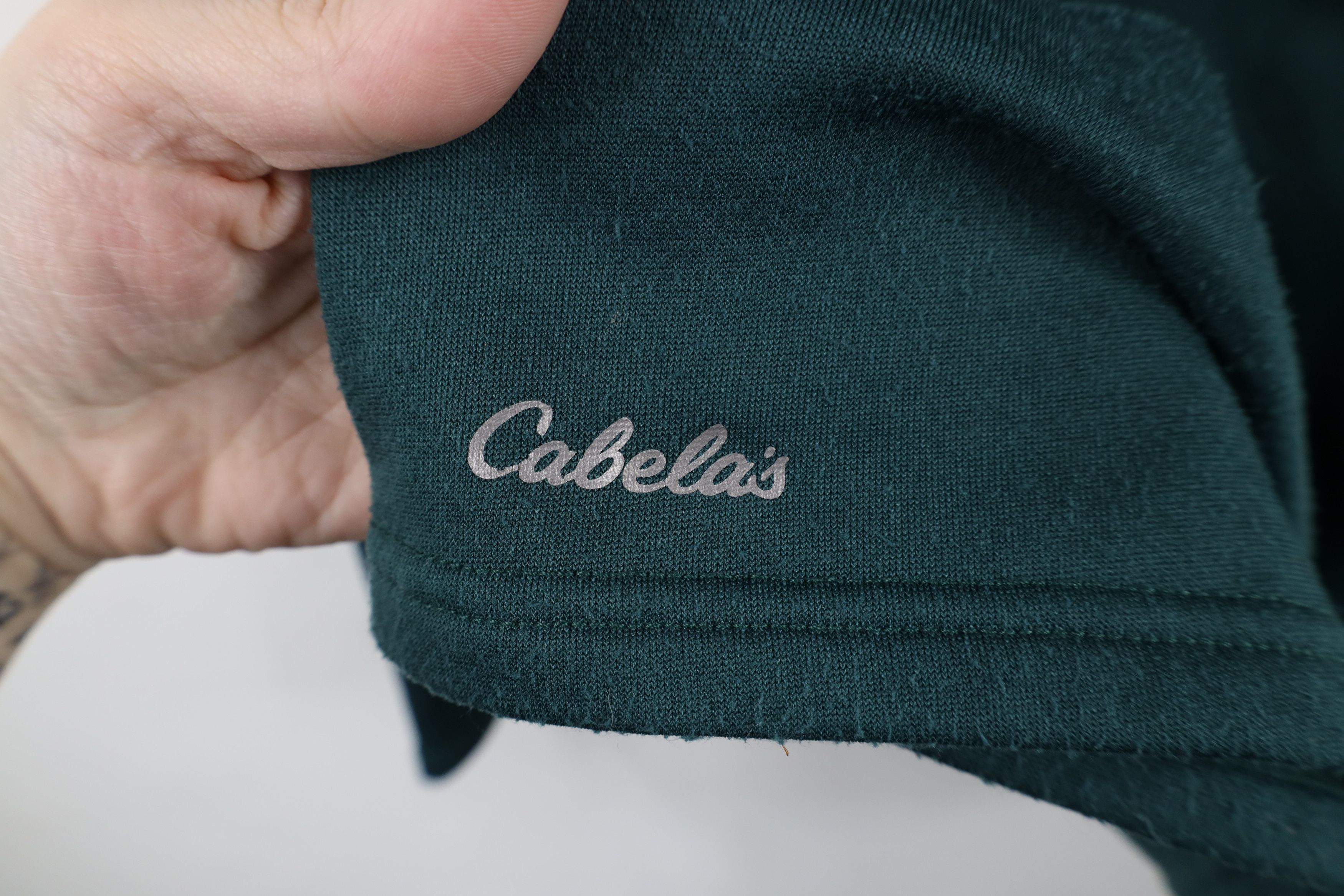 Cabelas Vintage Cabelas Faded Fleece Thermal Sweatshirt Green Size US M / EU 48-50 / 2 - 4 Thumbnail