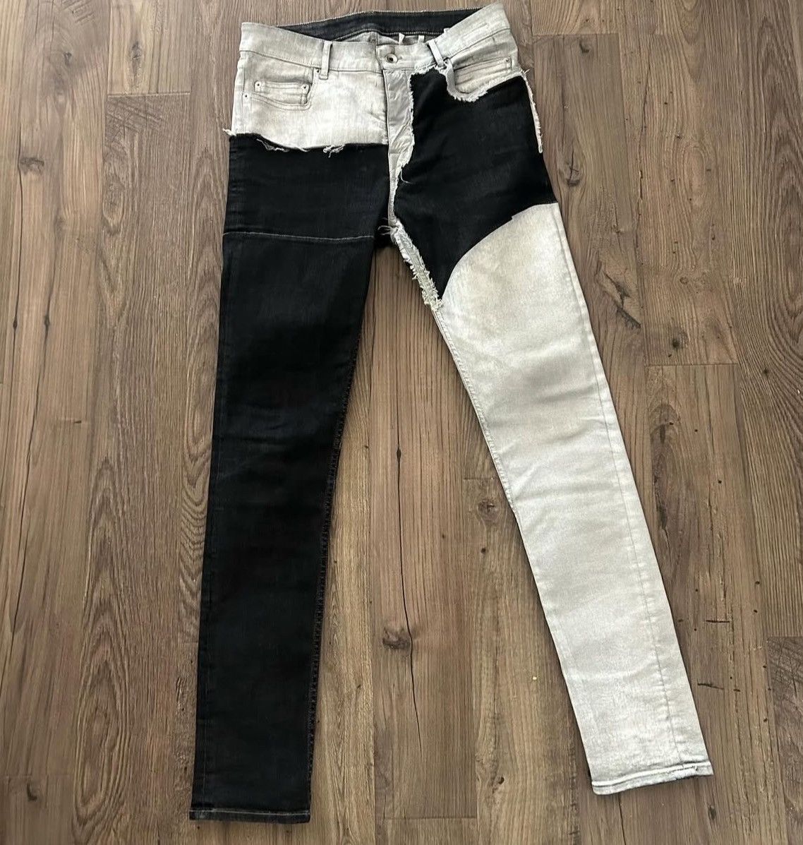 Rick Owens DRKSHDW SS20 Patchwork Tyrone Cut Denim 