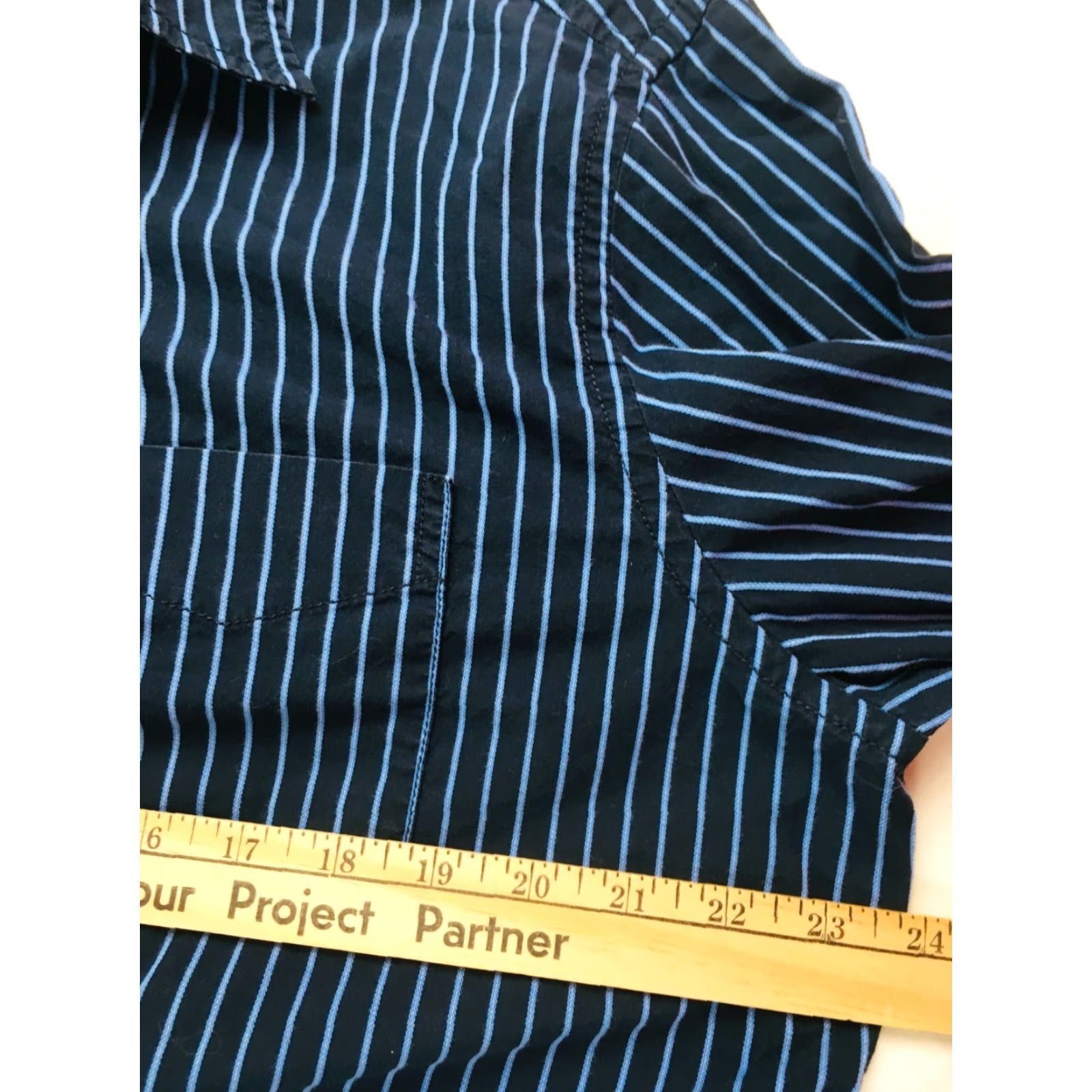 Gap Gap Shirt Men Large Black Blue Striped Long Sleeve Button-Up Classic Fit Size US L / EU 52-54 / 3 - 4 Thumbnail