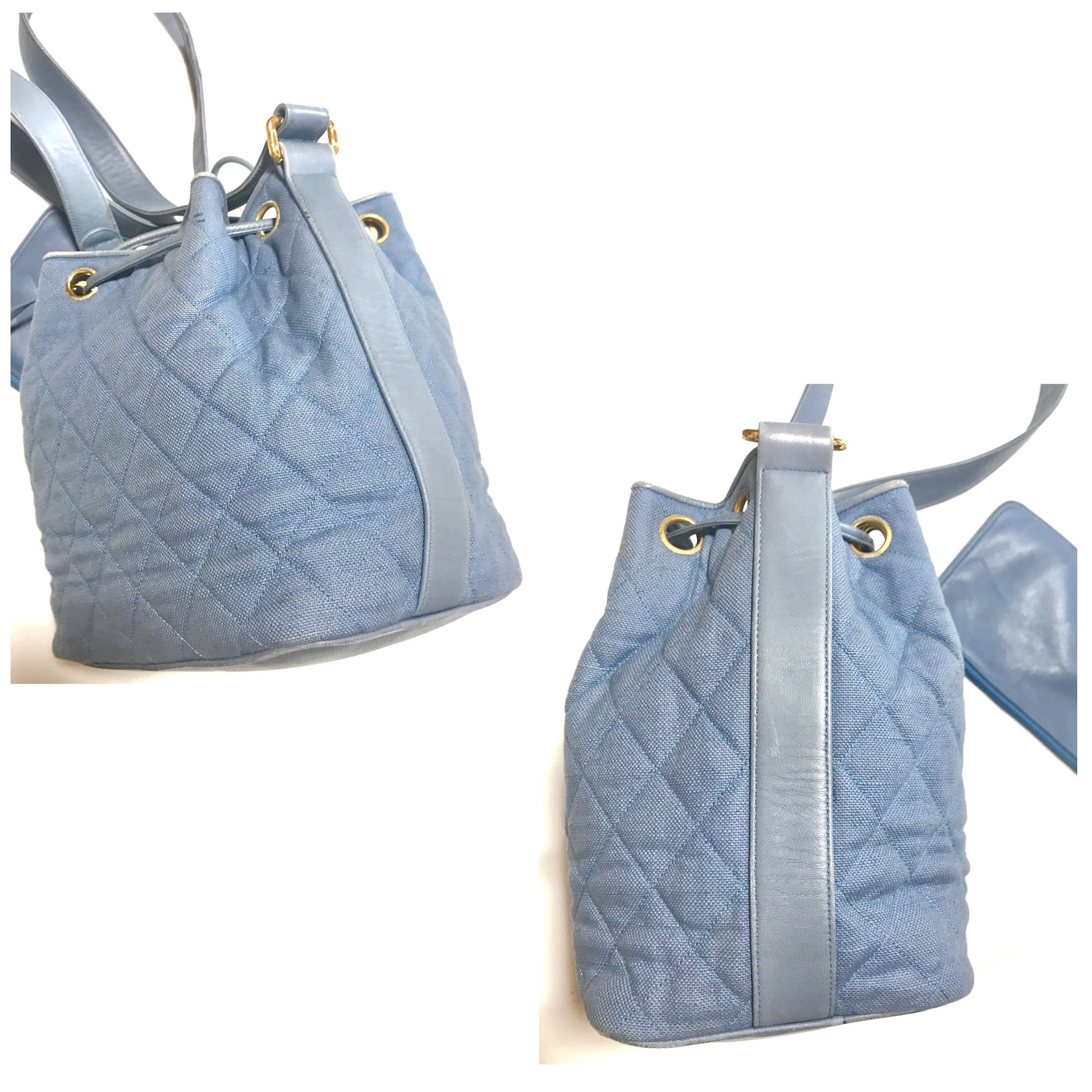Chanel Vintage CHANEL blue canvas and leather combo hobo bag Size ONE SIZE - 3 Thumbnail